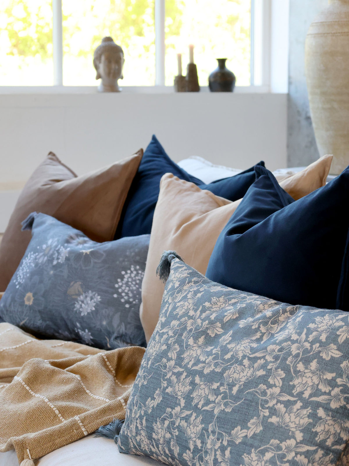 Kissenbezug Aix Velour Indigo 70x50 cm