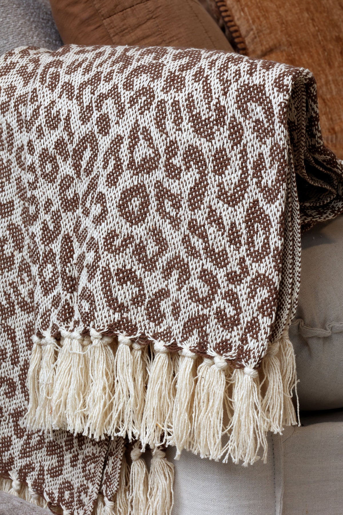 Aix Plaid in Coffee & Creme, 150 cm x 130 cm