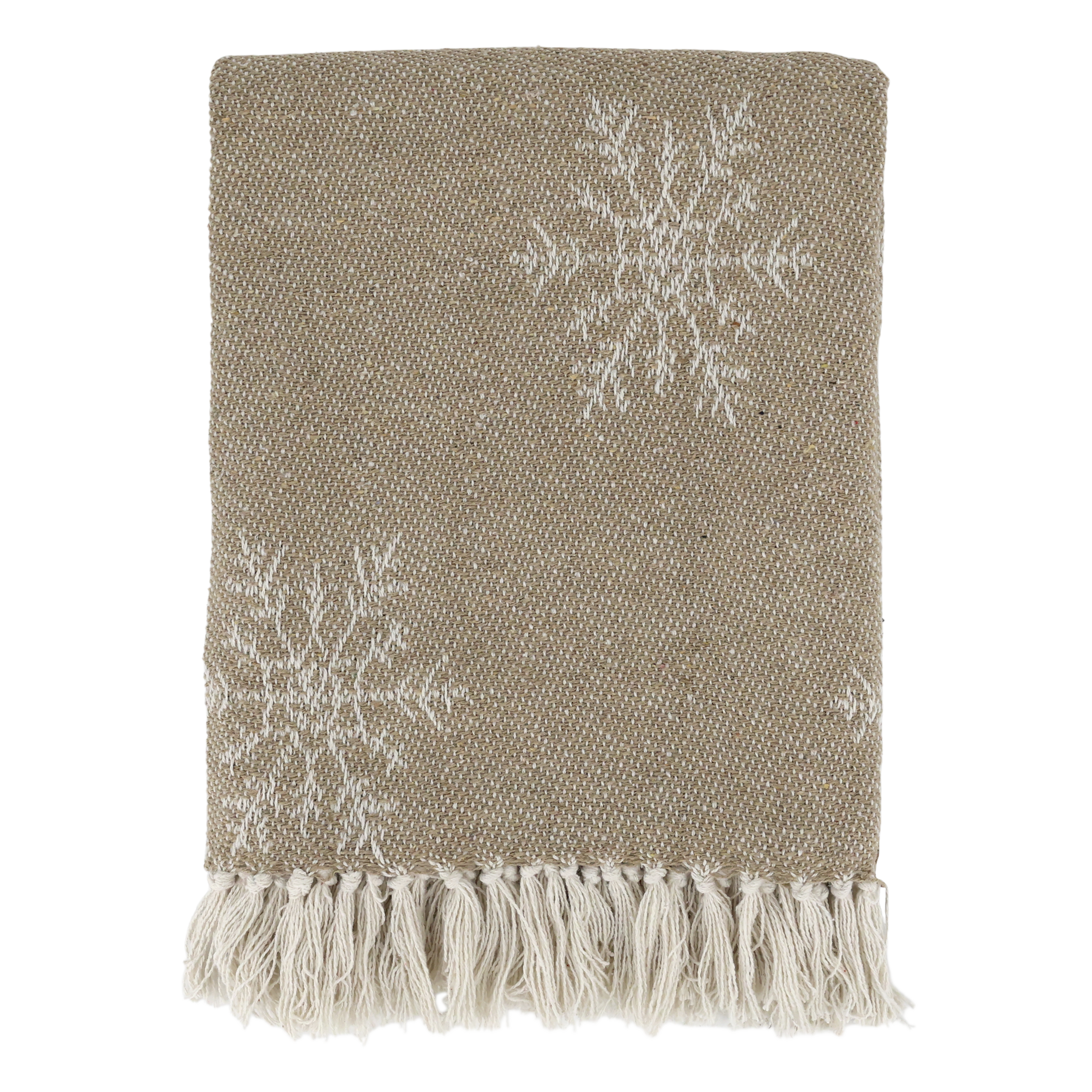 Aix Throw of surplus yarn w. ice crystals L150/W130 cm latte