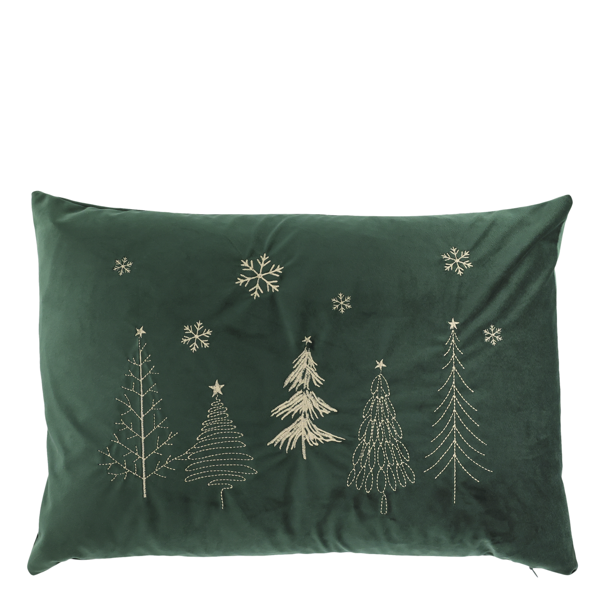 Kissenbezug mit Weihnachtsbäumen, moos, 50x35 cm