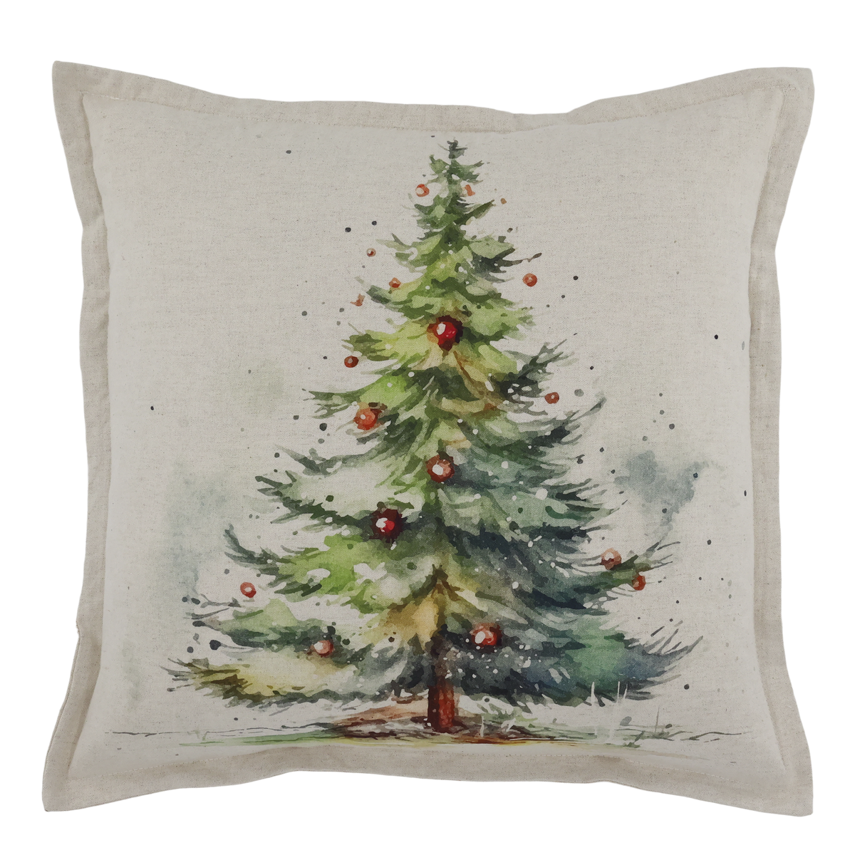 Kissenbezug 50x50 cm mit Weihnachtsbaum, Leinen