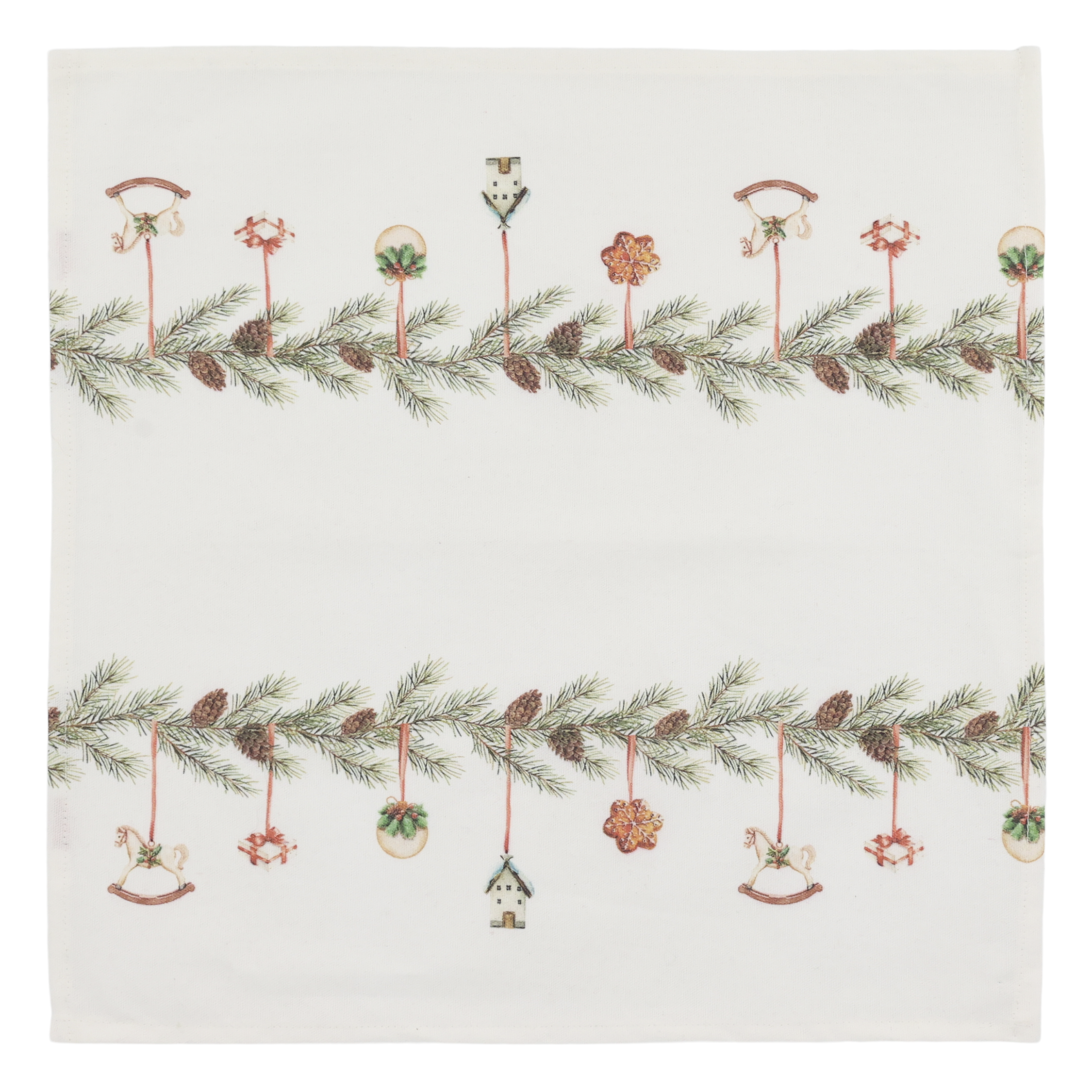 Aix Stoffserviette mit Girlanden, 40 x 40 cm, creme