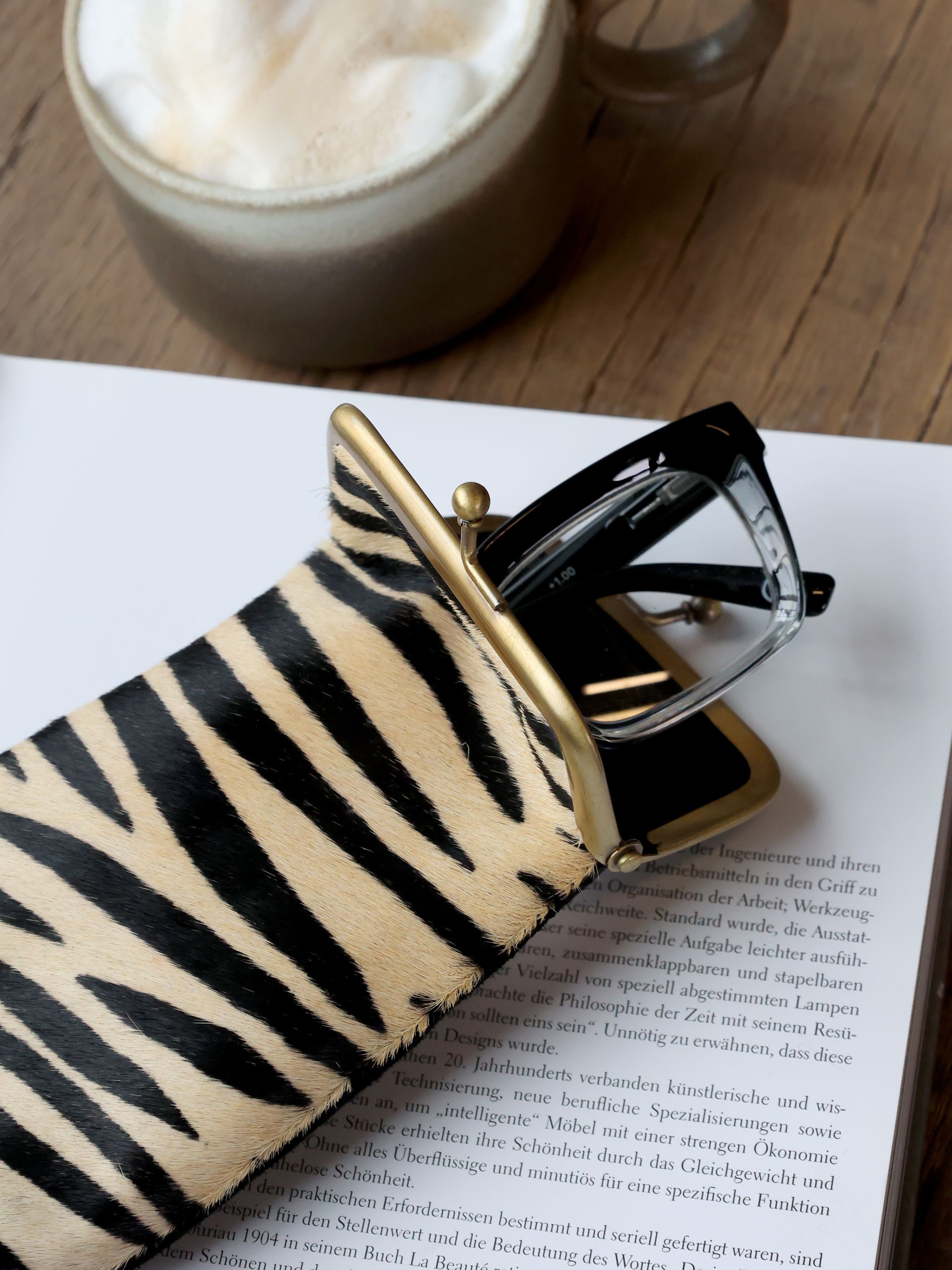 Etui aus Leder mit Zebradruck – Tasche für Kleinteile