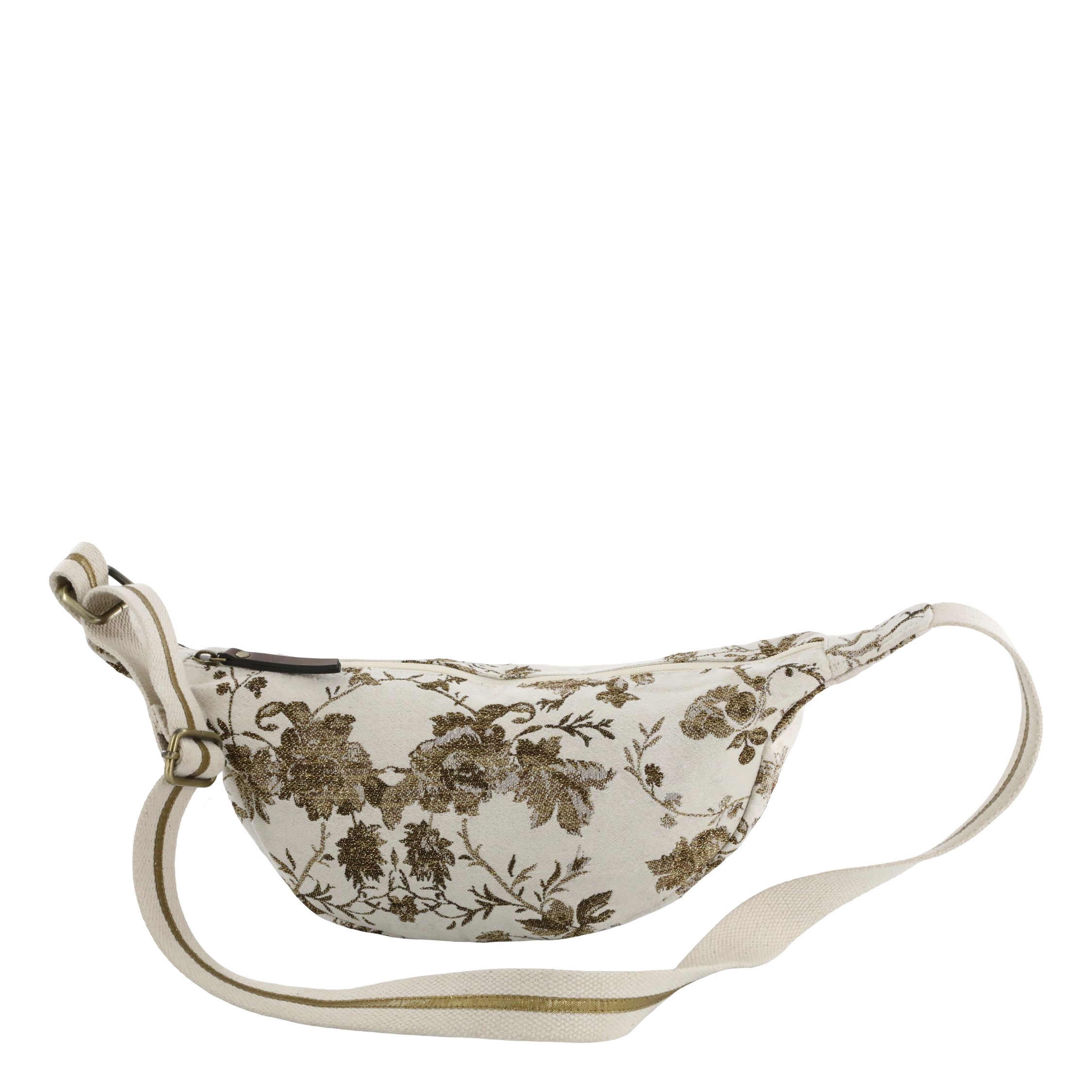Anniversary Bumbag w. golden pattern H22/L38 cm cream w. gold