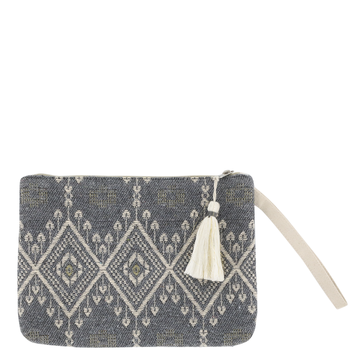 Clutch Tasche Jacquardgewebt Opal 19 cm hoch 26 cm lang