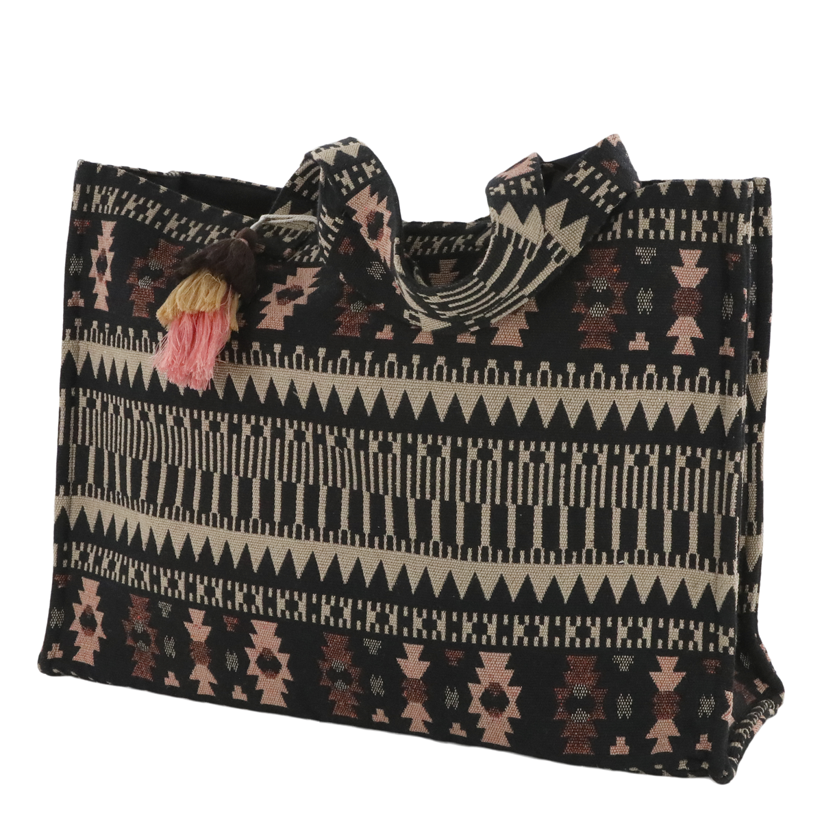 Shopper mit Jacquardmuster in Kohle
