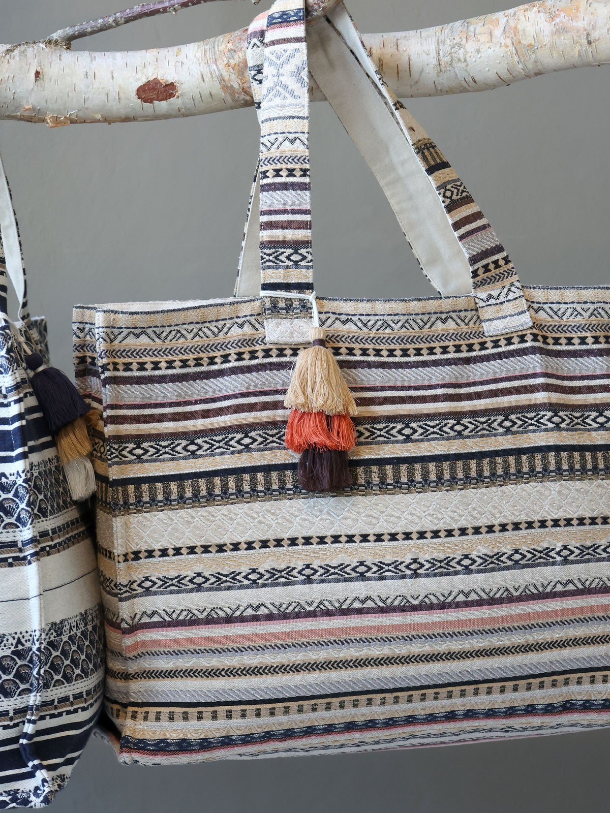 Sens Shopper Tasche Jacquardgewebt Mokka 40x53 cm