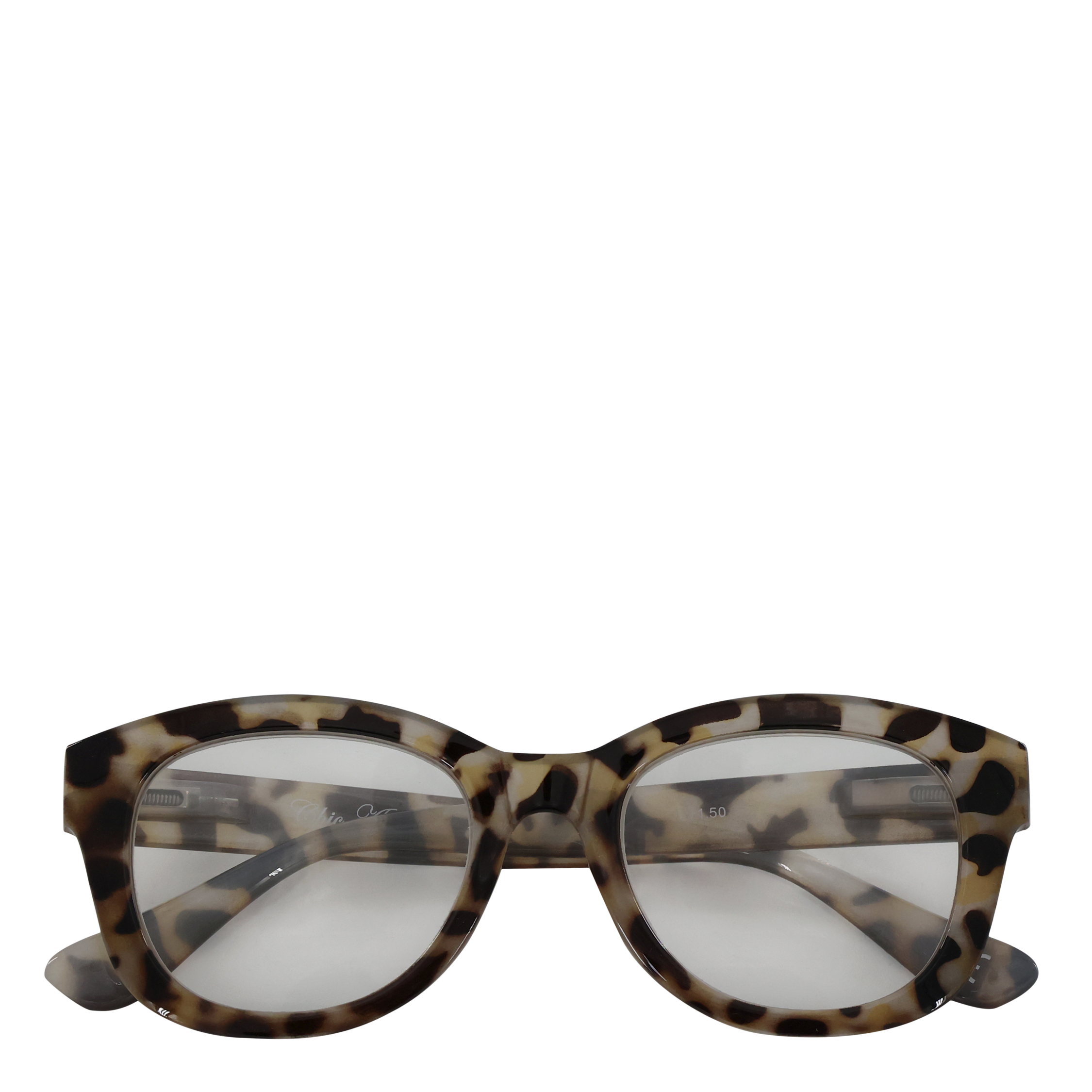 Reading Glasses w. leopard pattern incl. case Assorted prescriptions grey & black