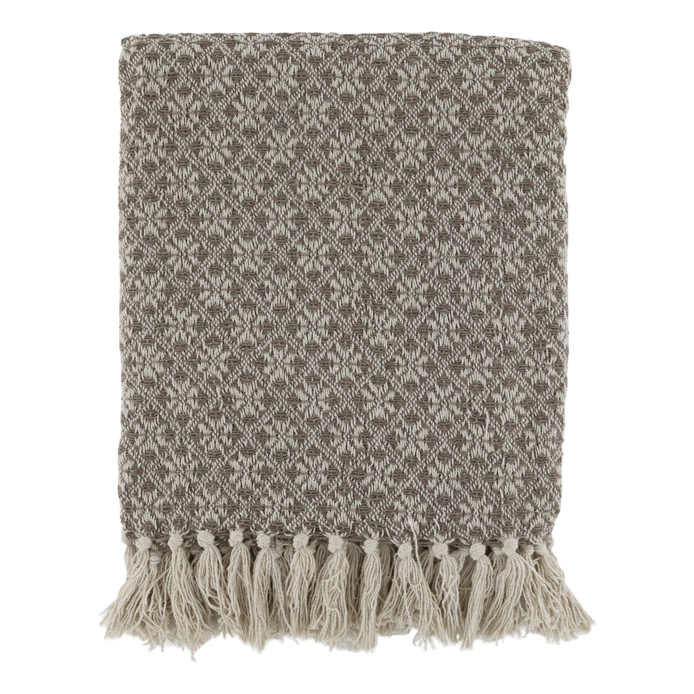 Plaid Decke latte und creme 150 cm lang