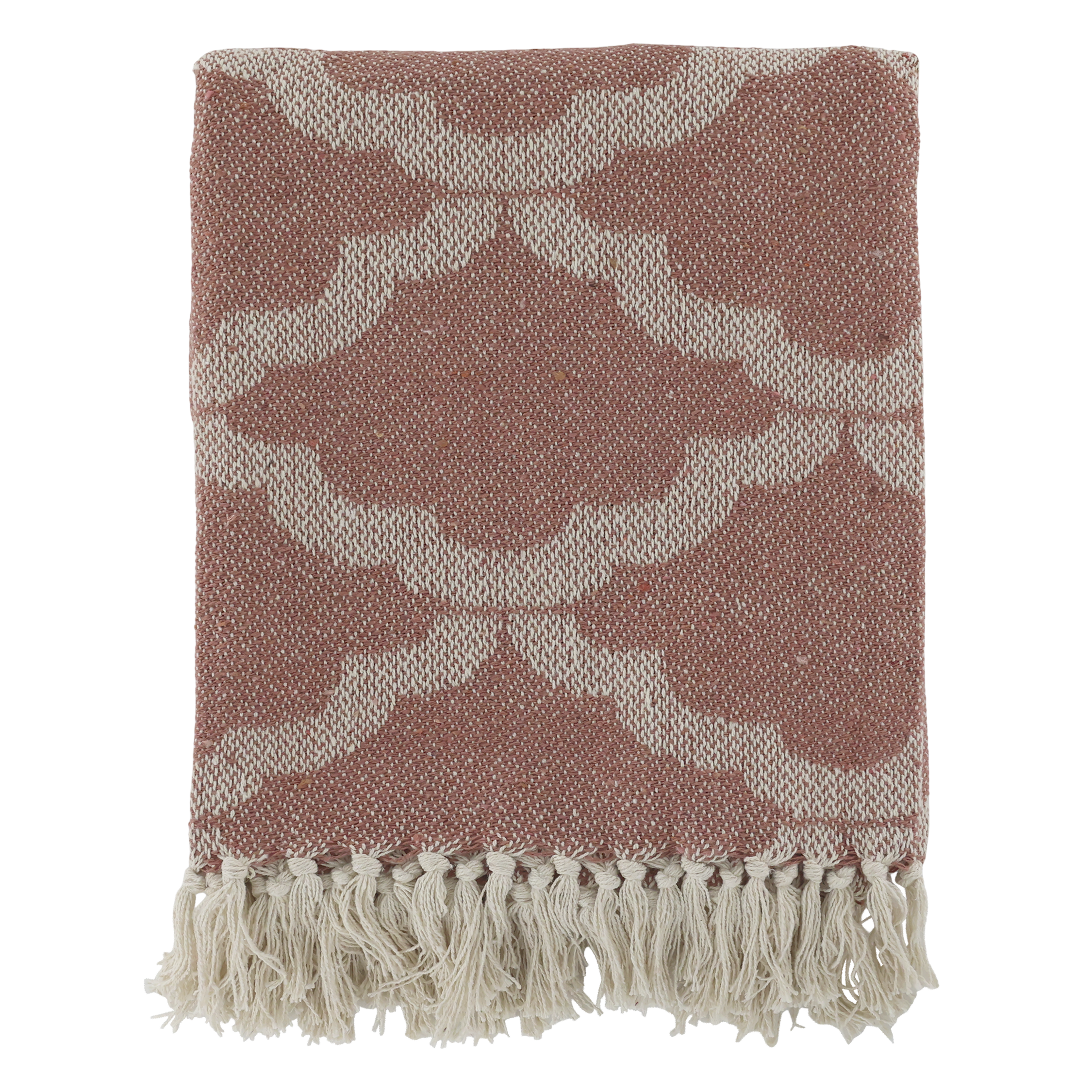 Aix Throw of surplus yarn L150/W130 cm mauve & cream