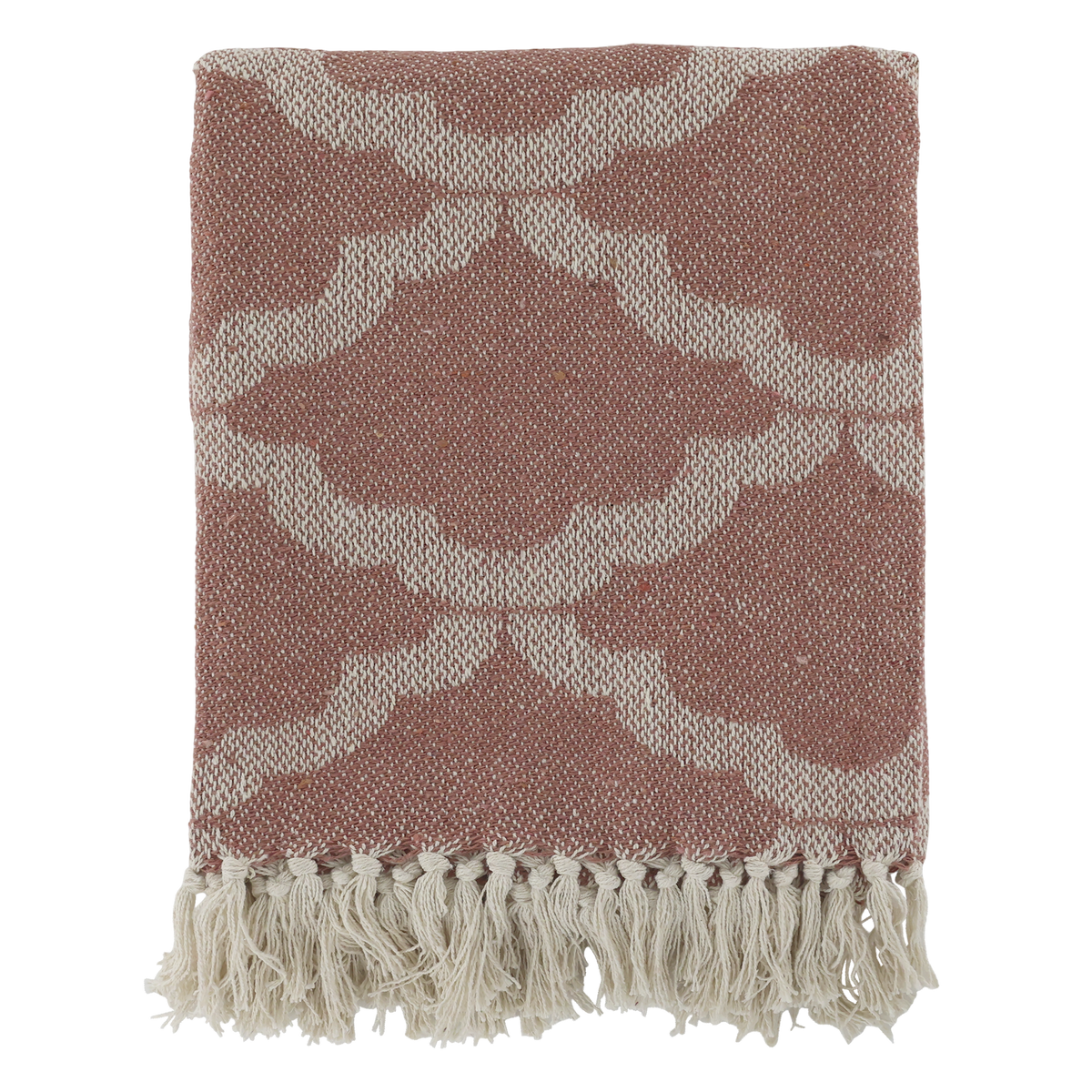 Plaid Decke Aix in Malve und Creme, 150x130 cm