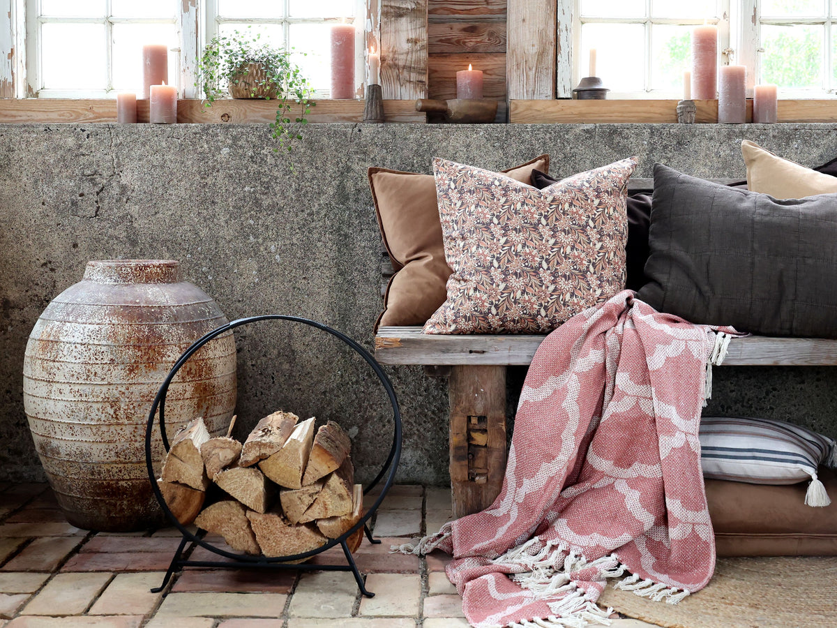 Plaid Decke Aix in Malve und Creme, 150x130 cm