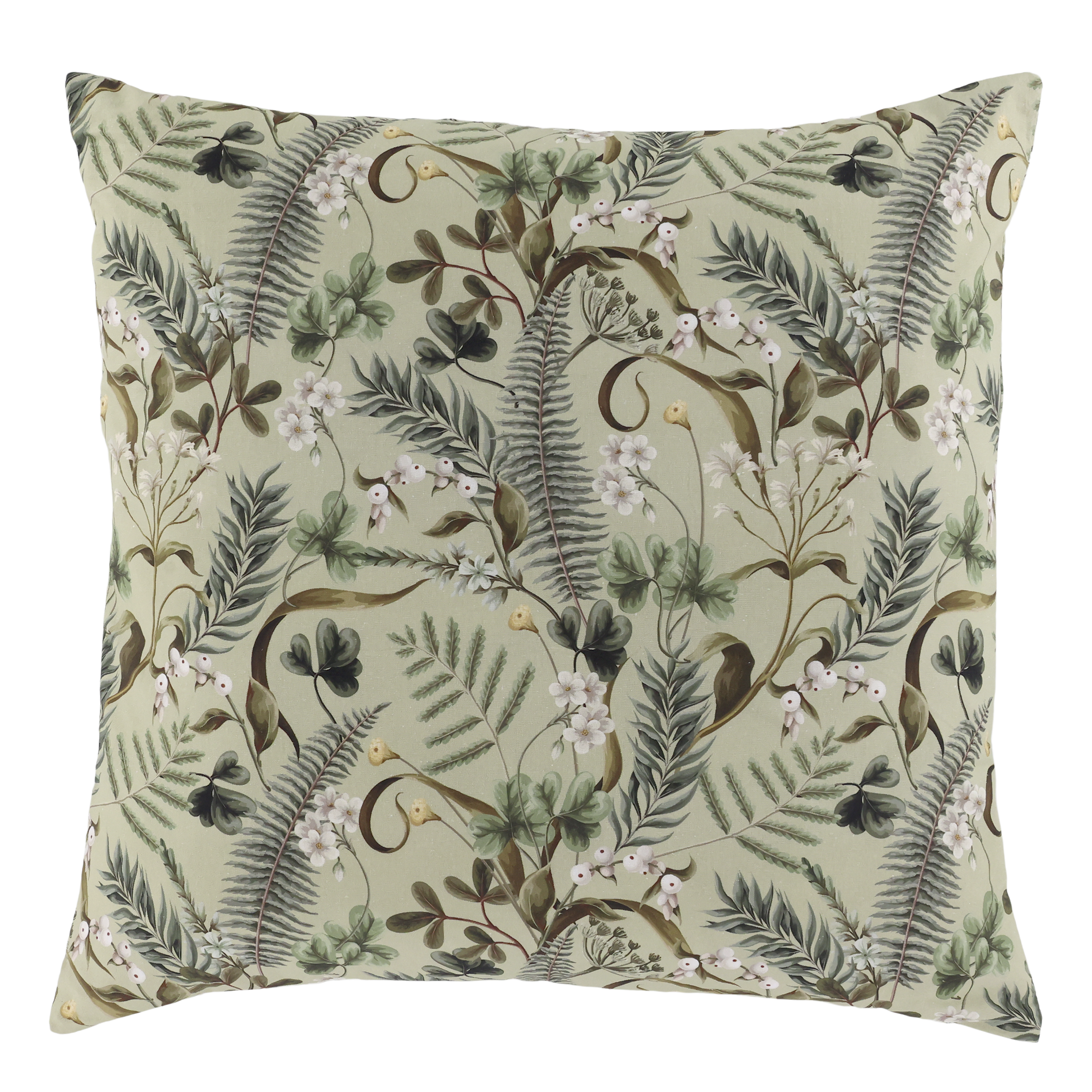 Aix Pillowcase w. snow berries & leaves L50/W50 cm verte & olive