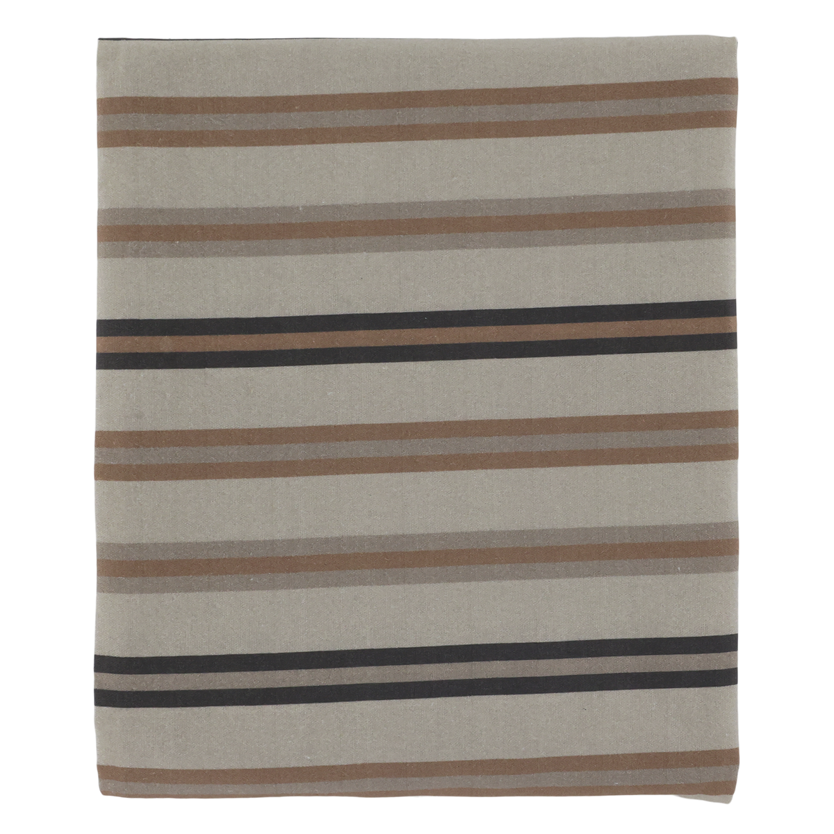 Weiße Tischdecke mit Streifen, cognac und latte, 240 cm lang