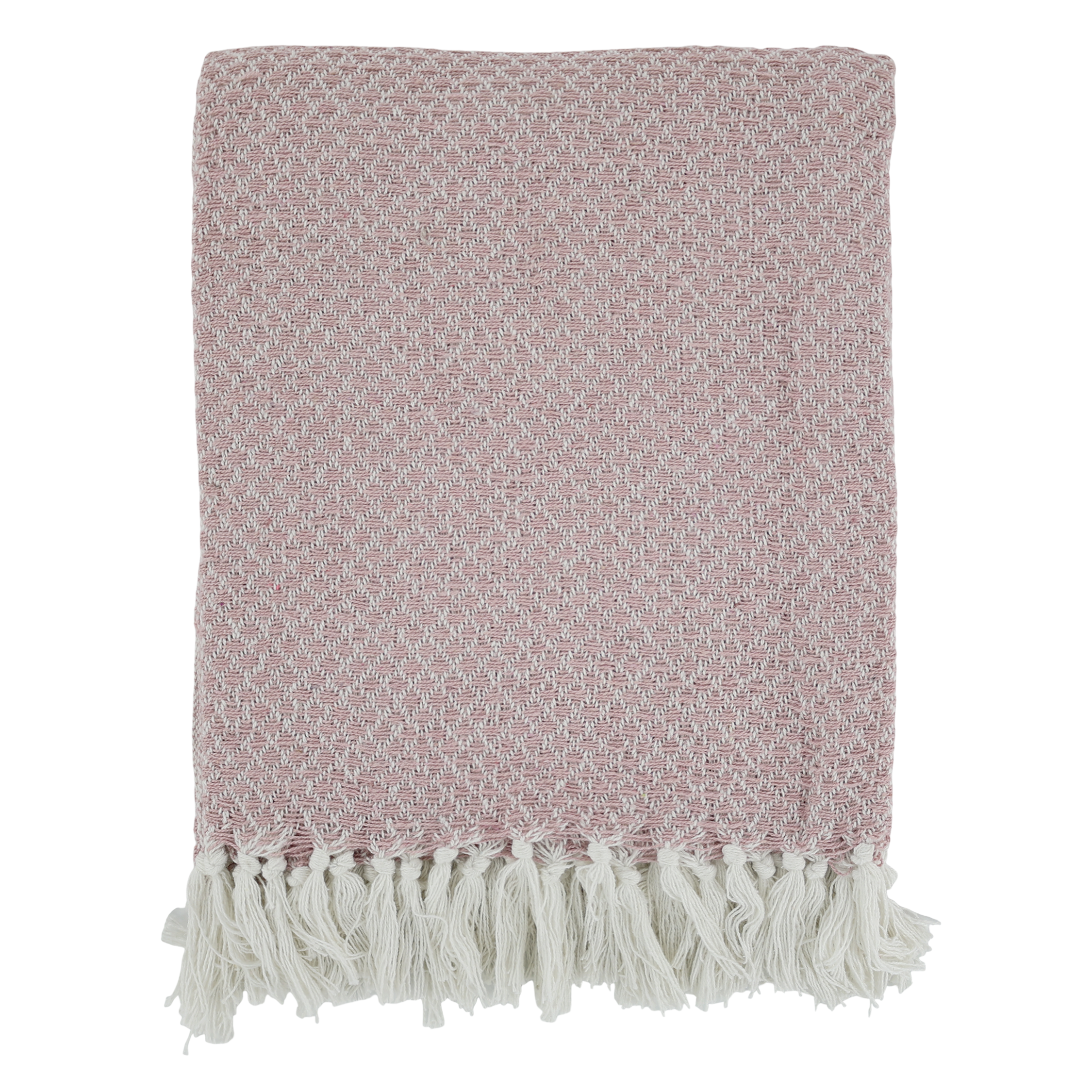 Plaid Decke Aix aus Baumwolle, 150x130 cm, rosa