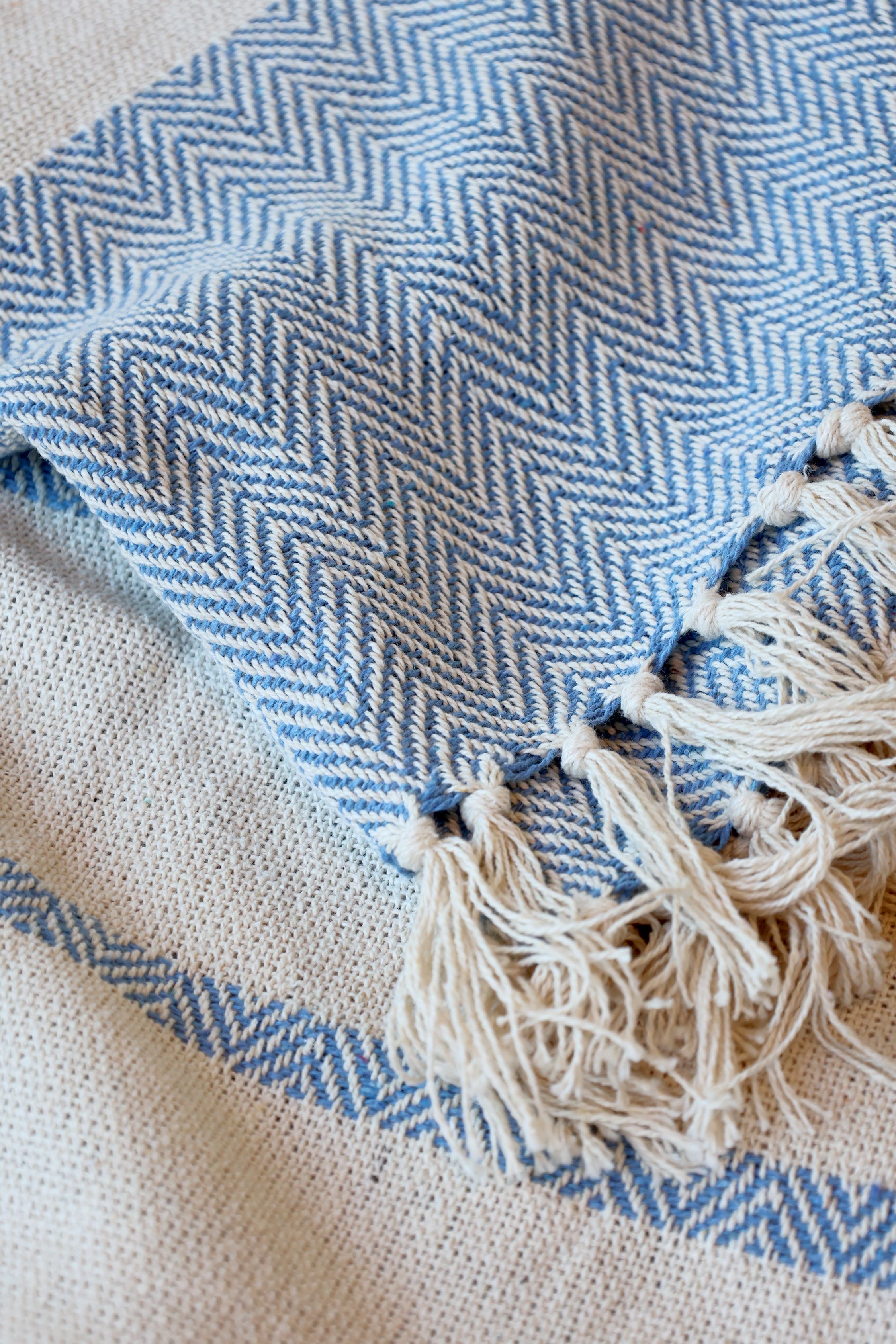 Aix Plaid Decke in Sky Blue, 150x130 cm