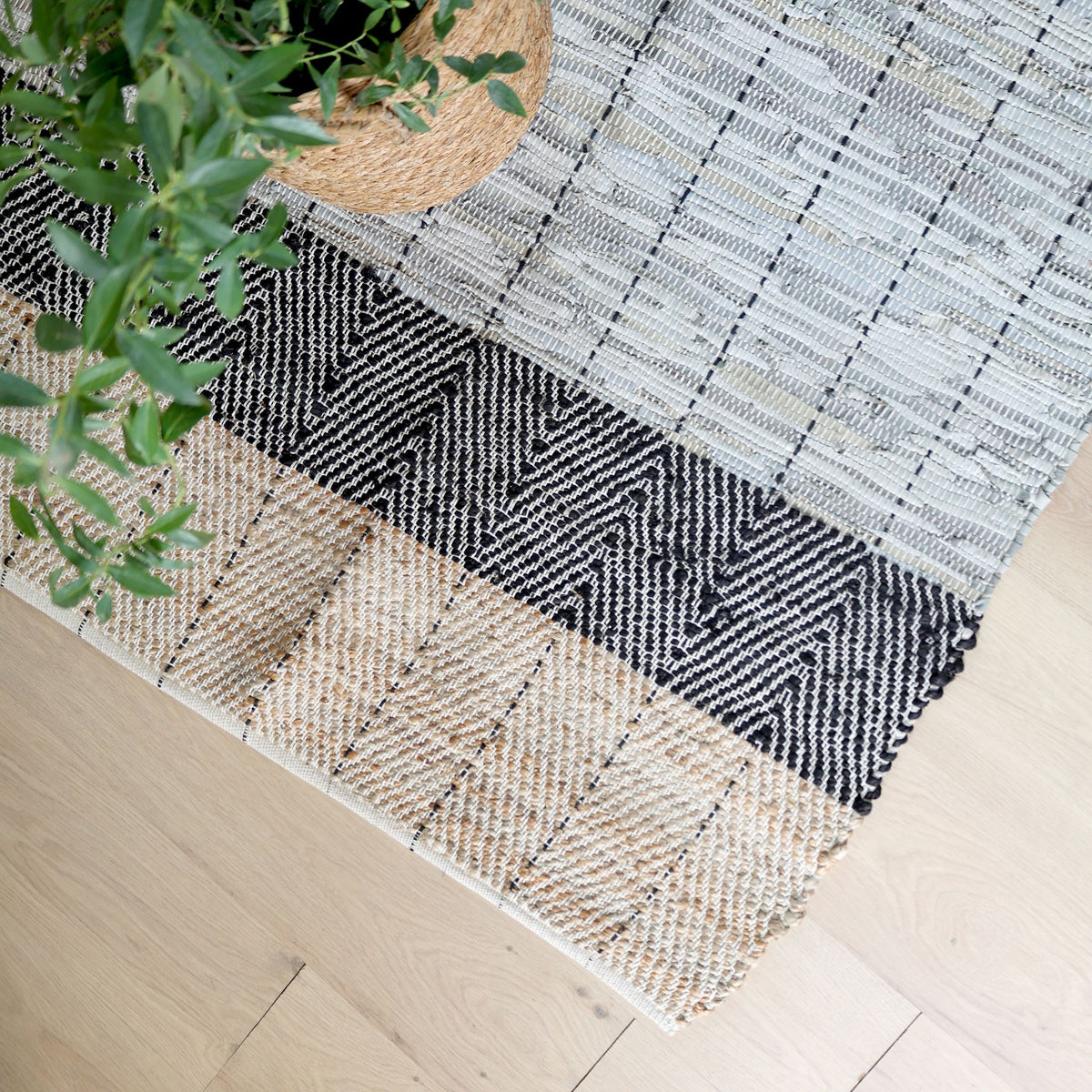 Teppich 200x300 cm in Kohle und Natur