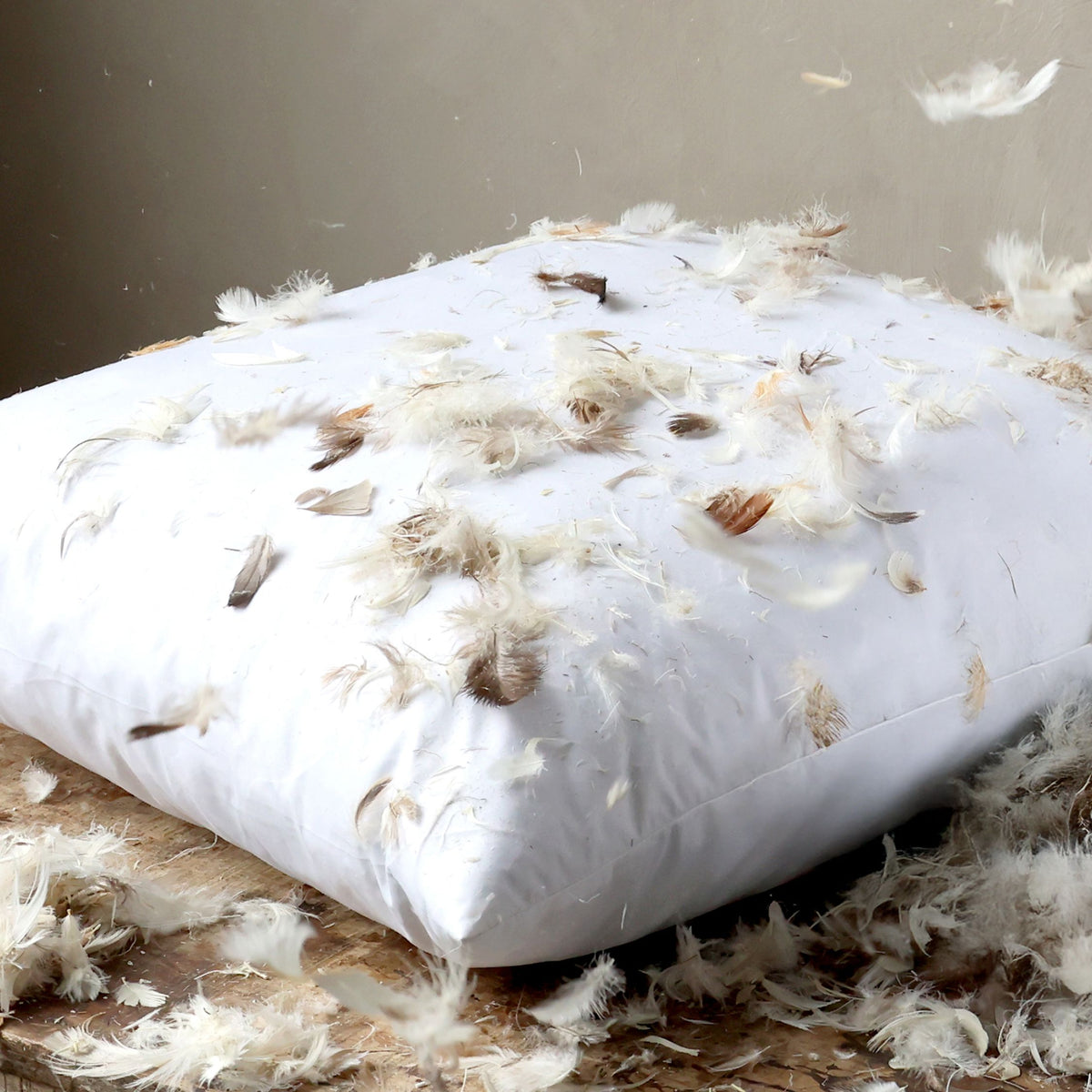 Innenkissen 40x60 mit Entenfedern und Daunen, creme