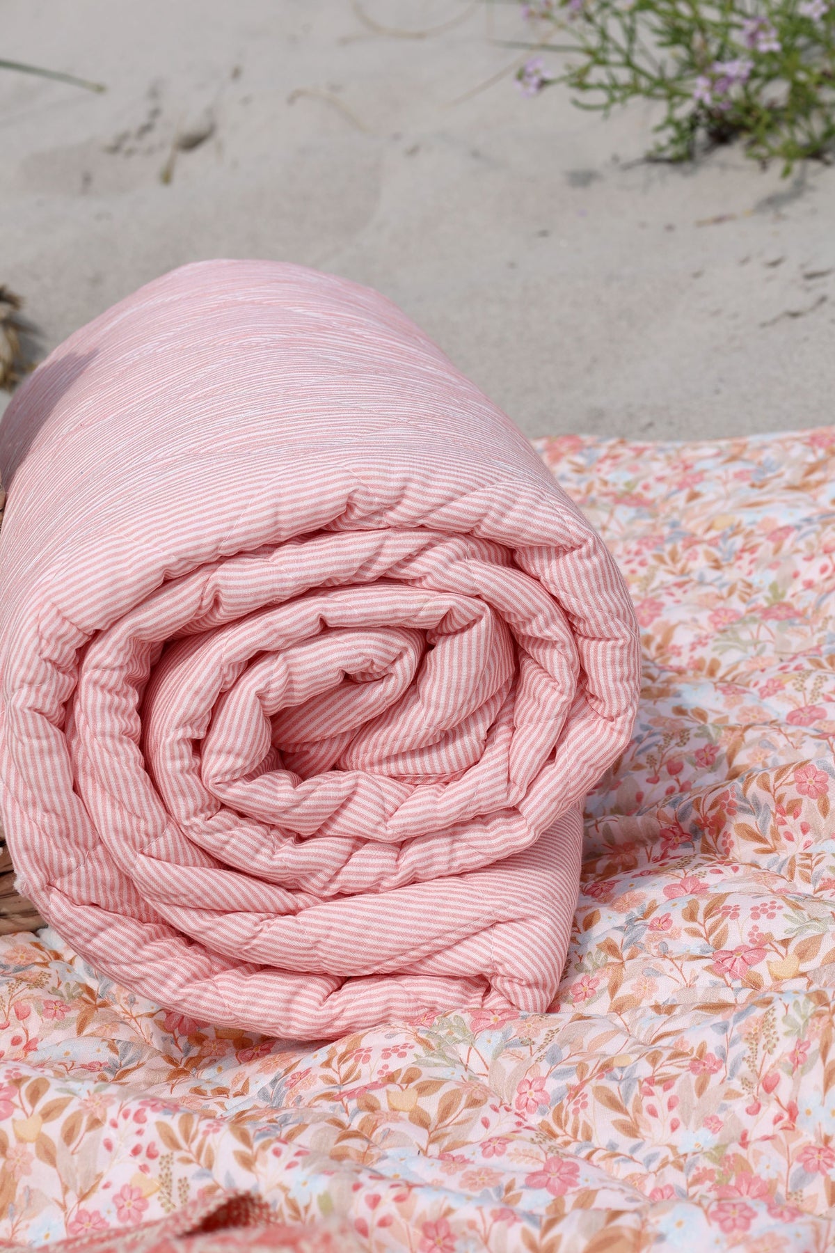 Quilt Aix mit maritimem Streifenmuster, 180x130 cm