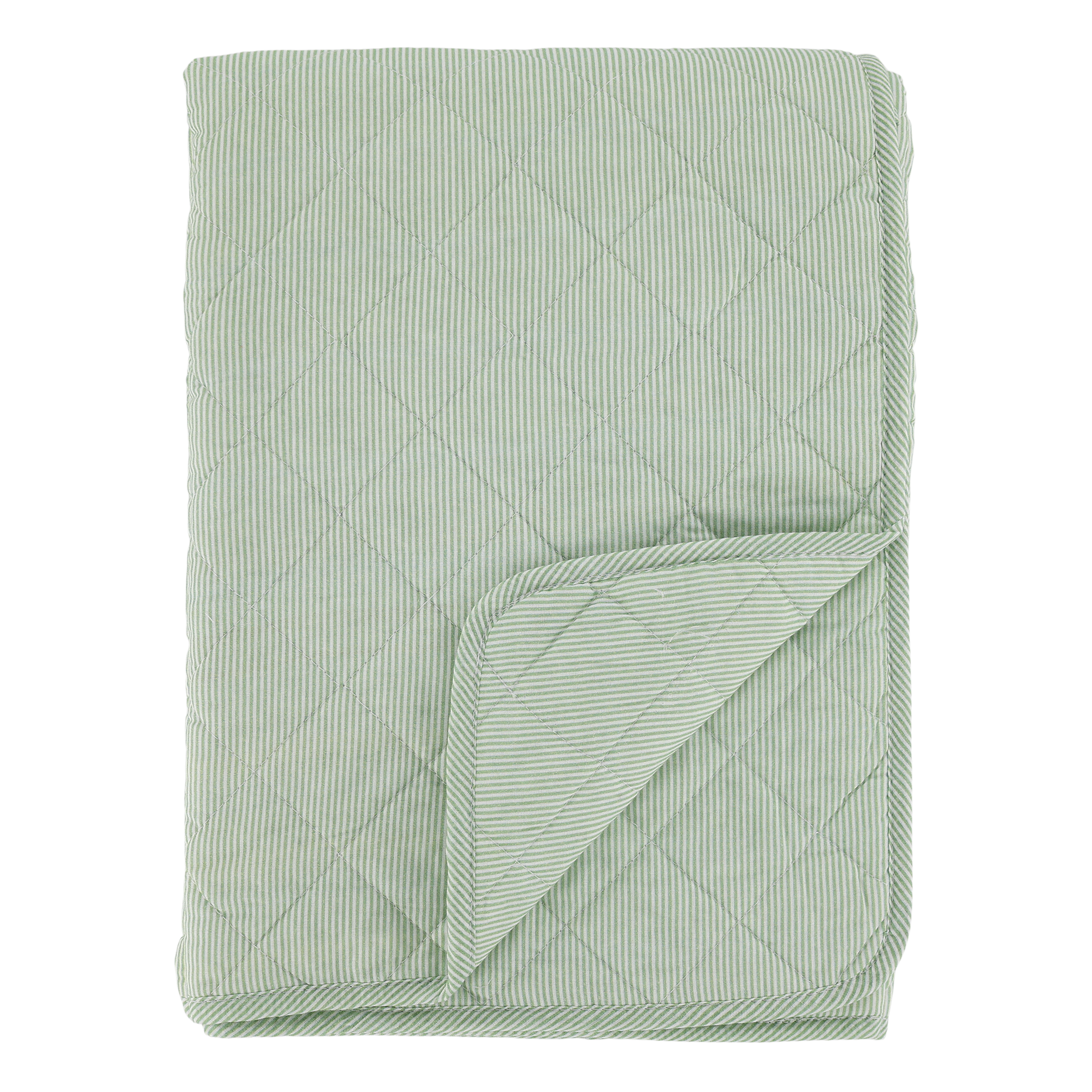 Aix Quilt w. milk boy stripes L180/W130 cm Verte and white