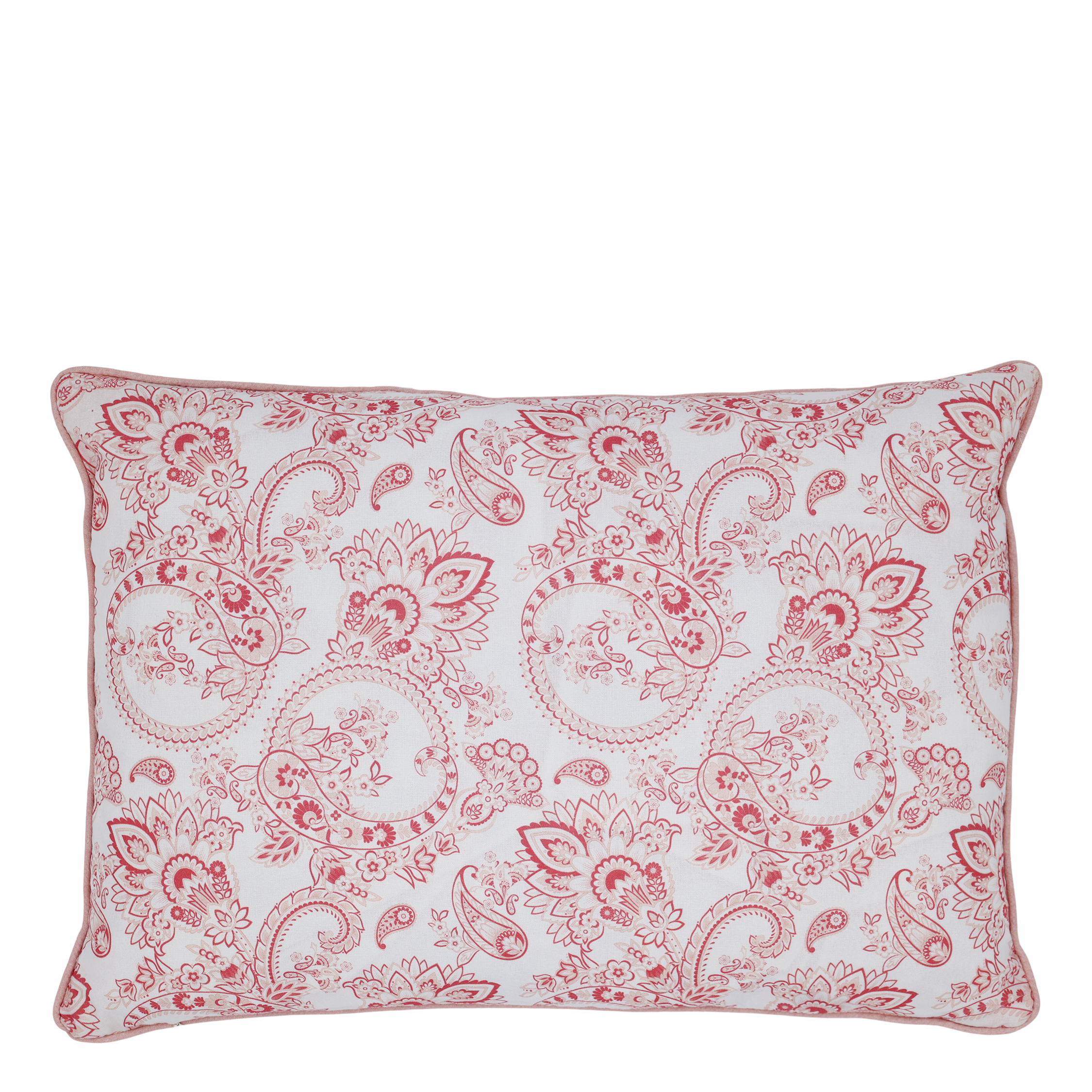 Kissenbezug Aix mit Paisley-Motiv, 50x35 cm, rosa-weiß