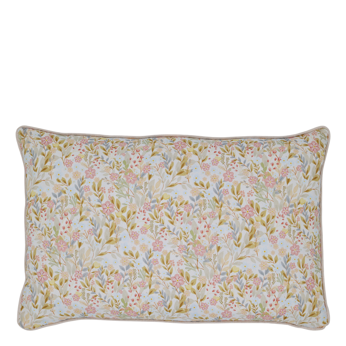 Aix Kissenbezug mit Blättern, 50x35 cm, rosa
