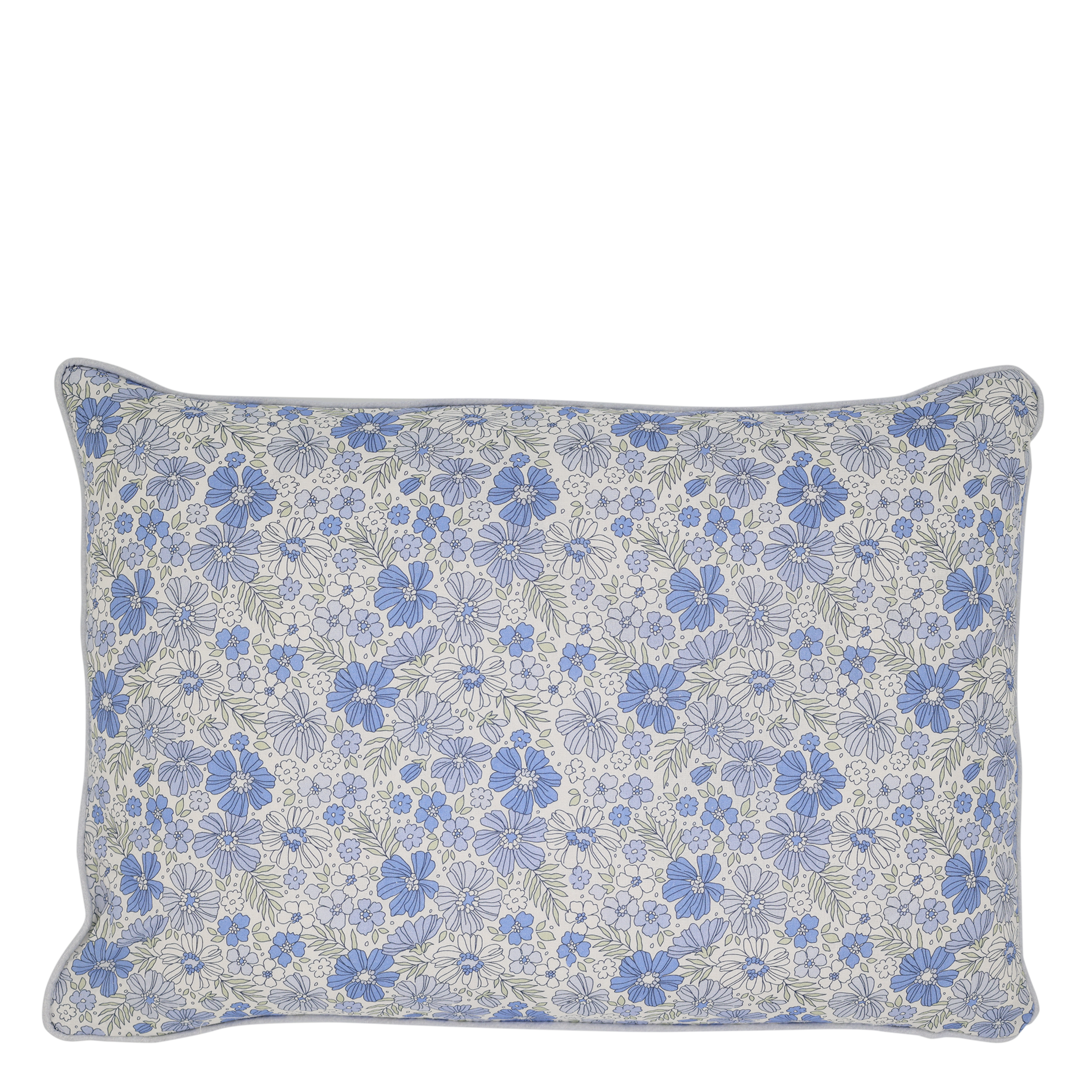 Kissenbezug mit Blumen – 50 cm x 35 cm, sky blue