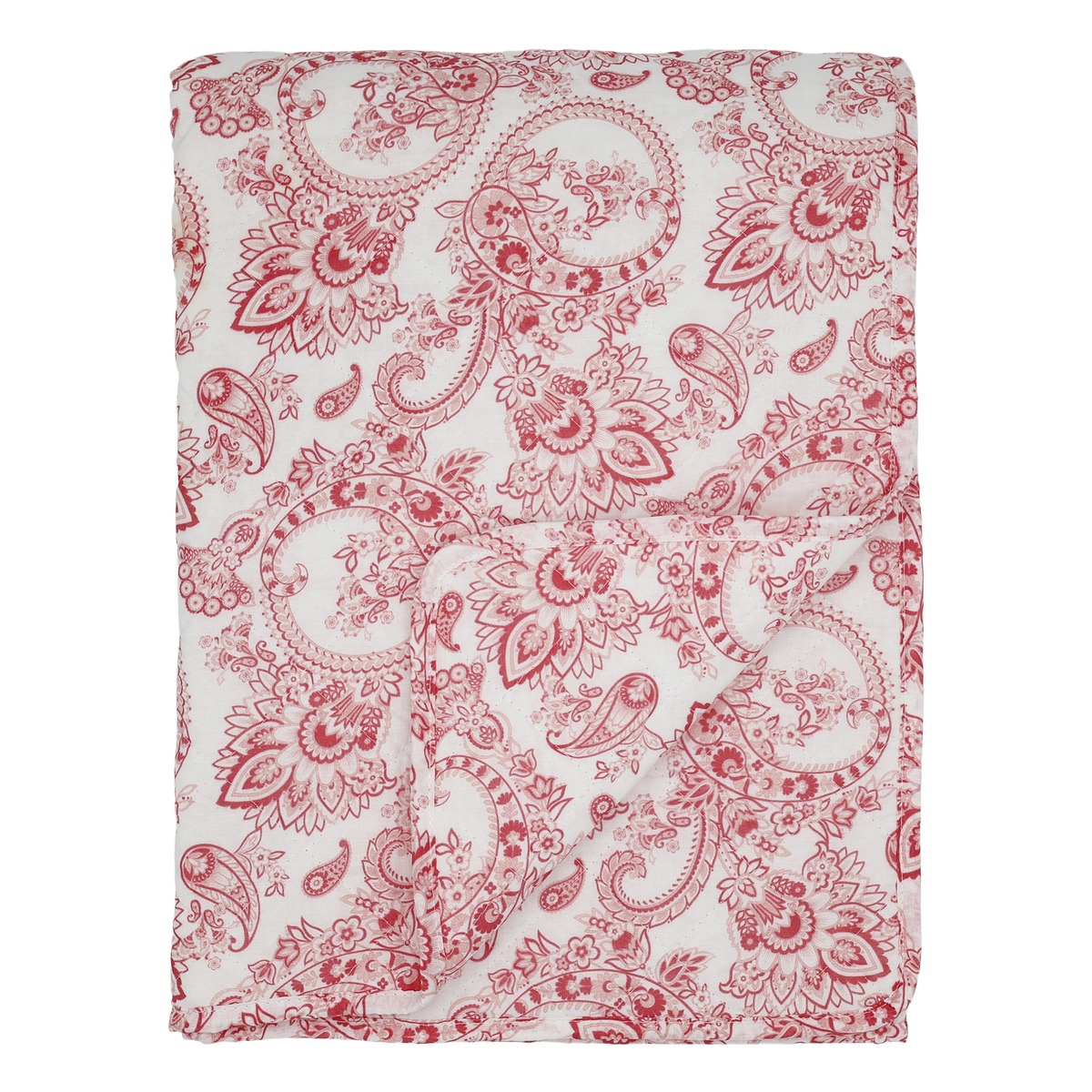 Quilt mit Paisley-Motiv, 180x130 cm, rosa-weiß