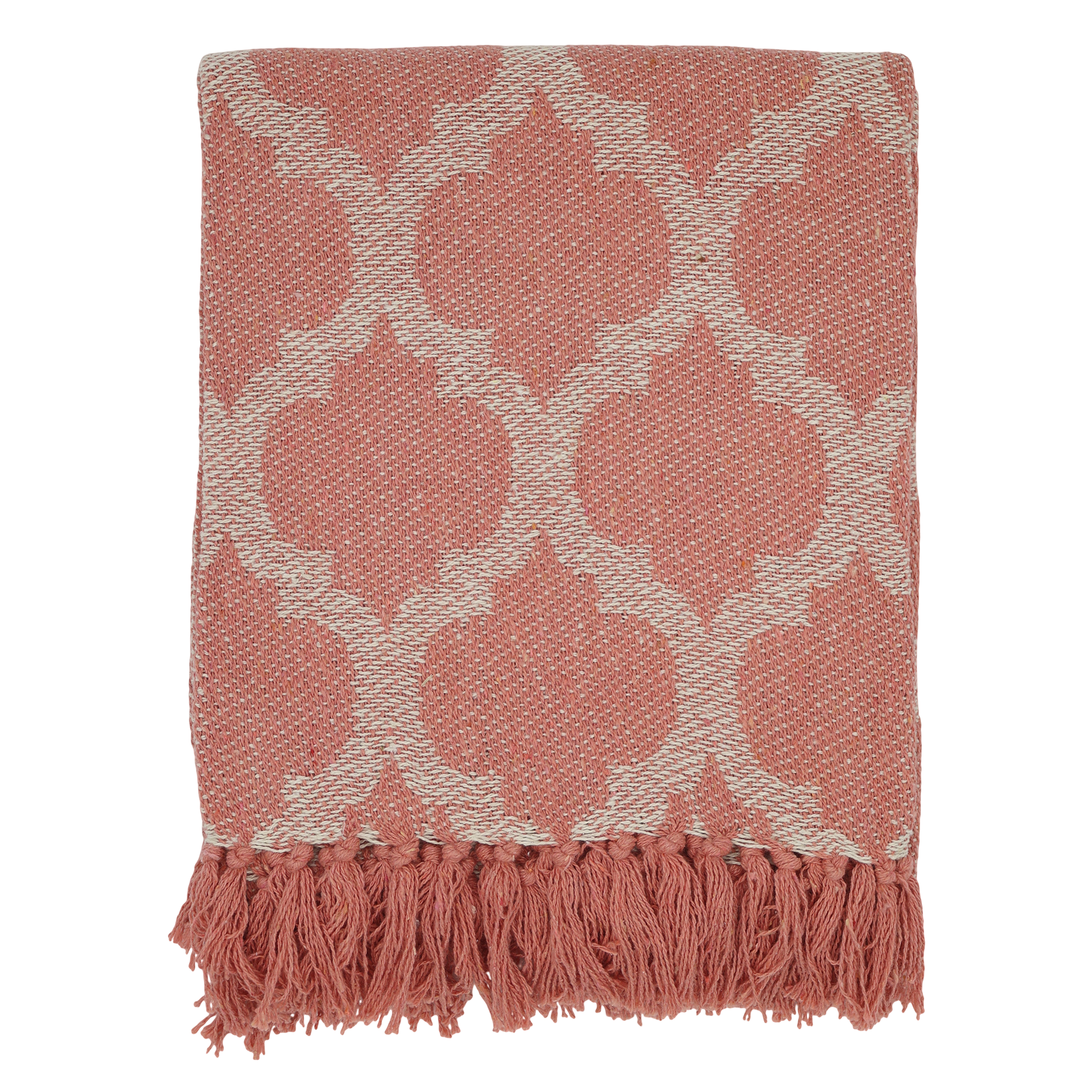 Aix Throw of surplus yarn L150/W130 cm raspberry