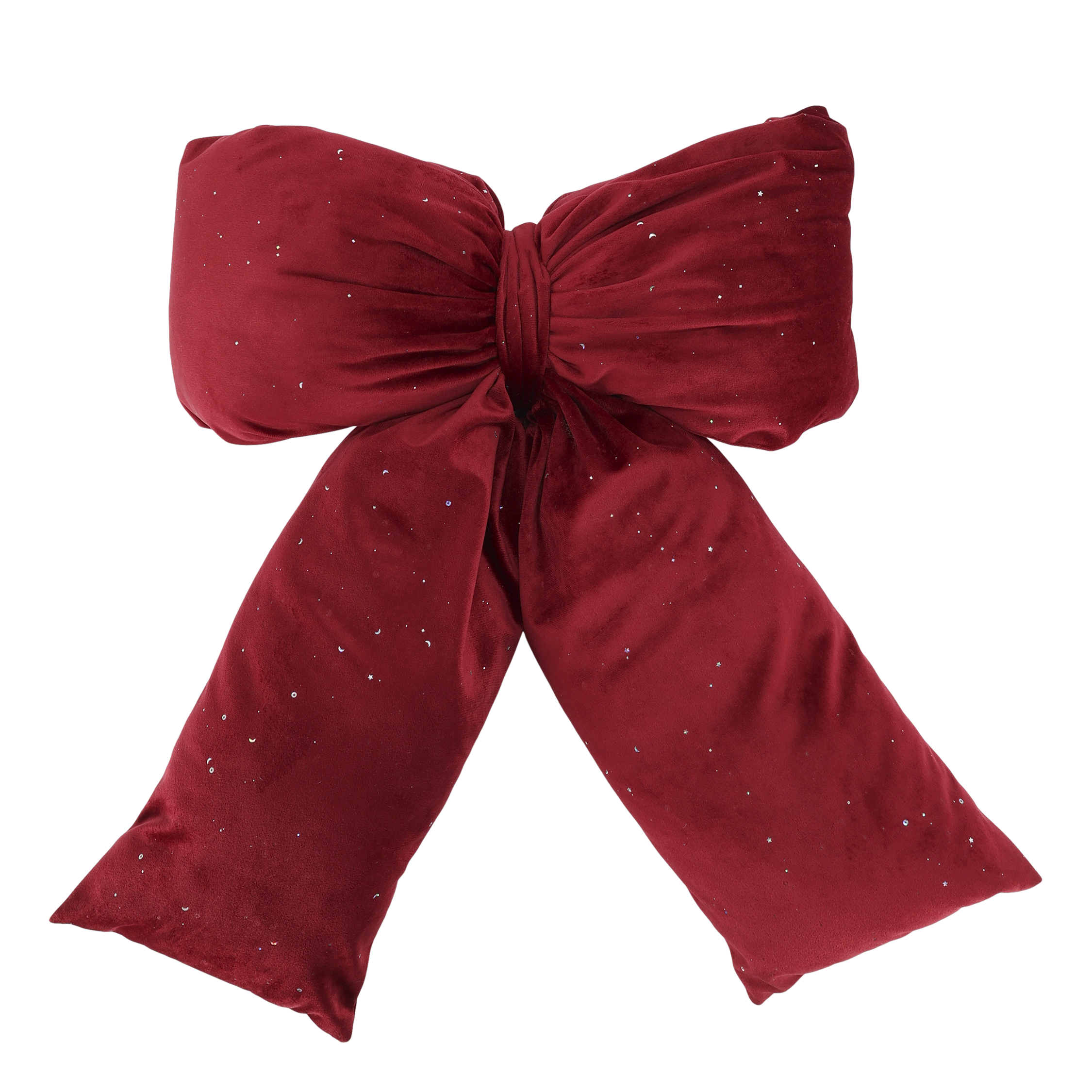 Kissen mit Schleife und Glitzer, 40x50 cm, Cherry