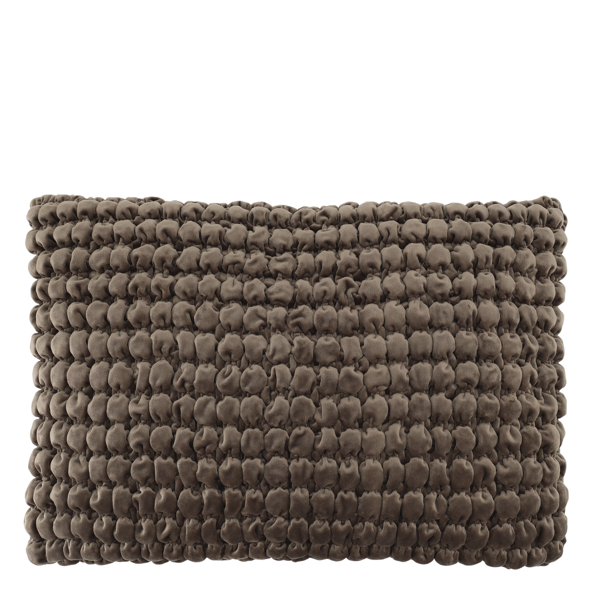 Kissenbezug 50x50 mit Smock-Stickerei mokka