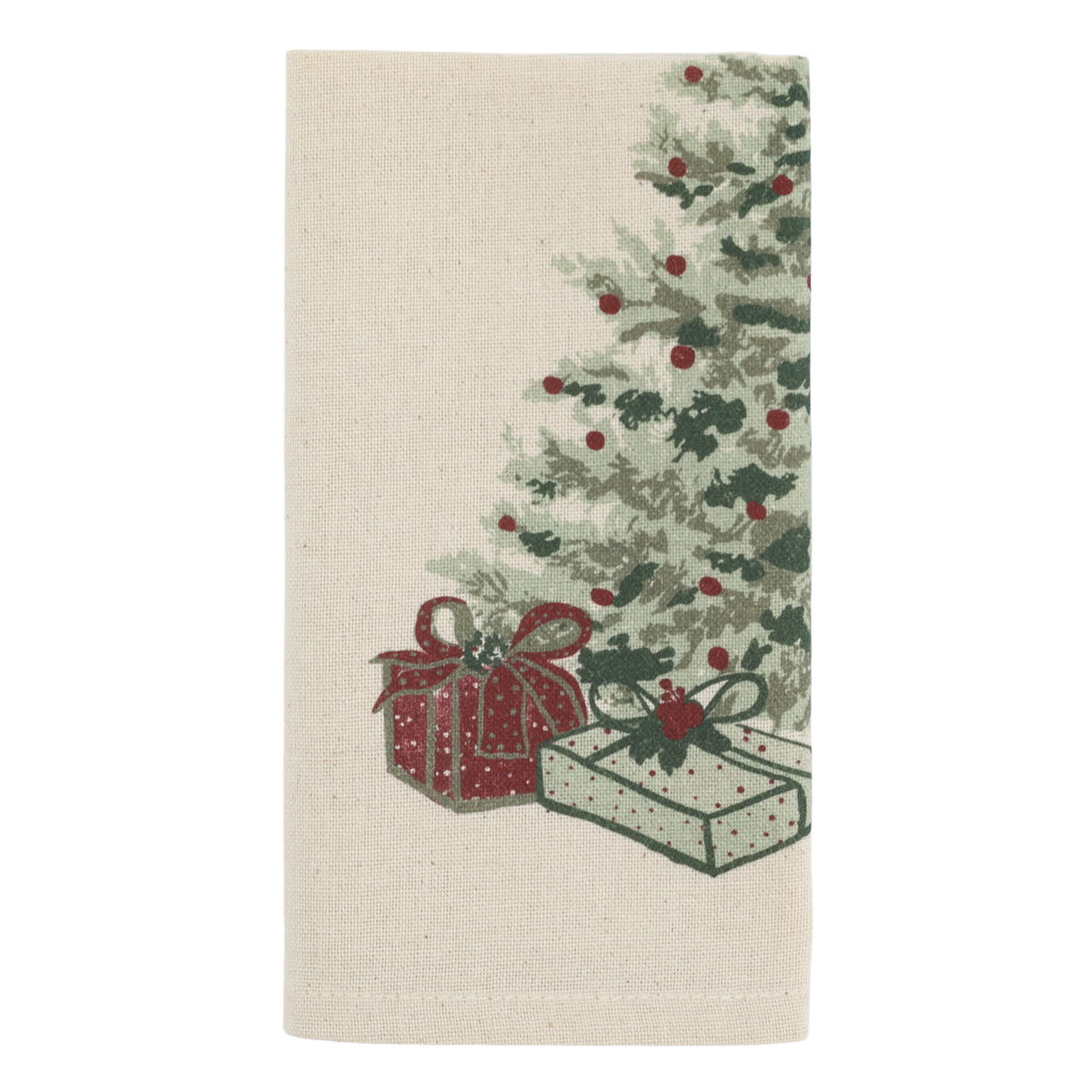 Aix Stoffserviette mit Weihnachtsbaum, 40x40 cm, leinen