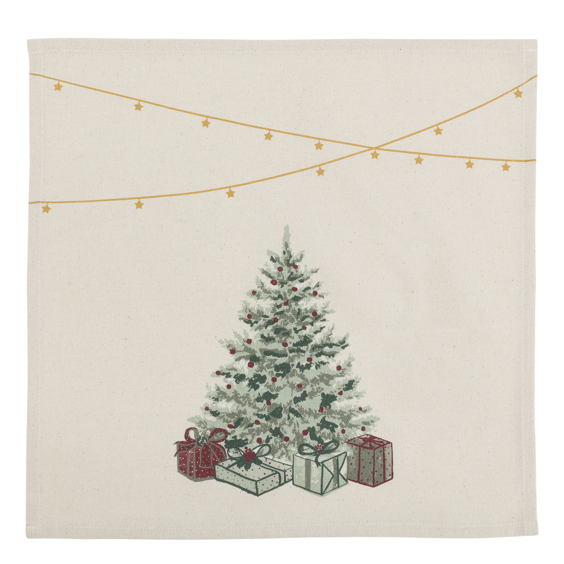 Aix Stoffserviette mit Weihnachtsbaum, 40x40 cm, leinen