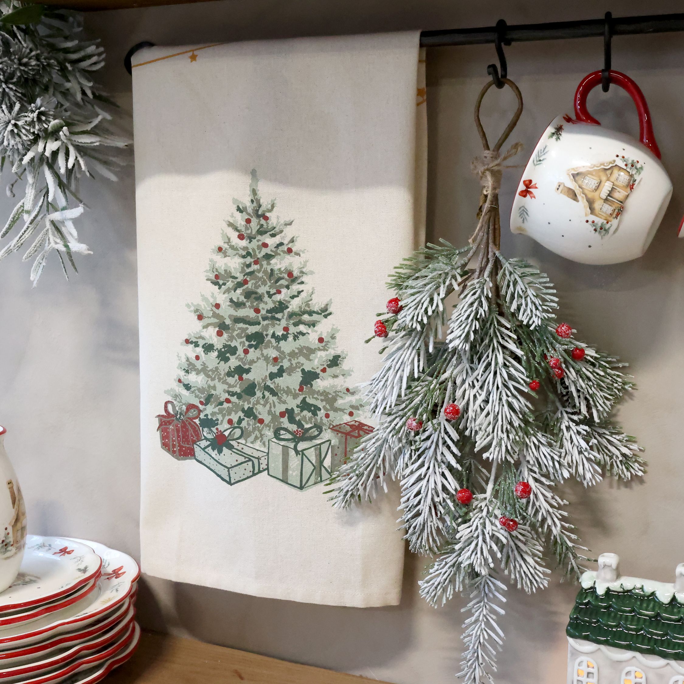 Weihnachtsbaum Geschirrtuch, 50 x 70 cm, leinen