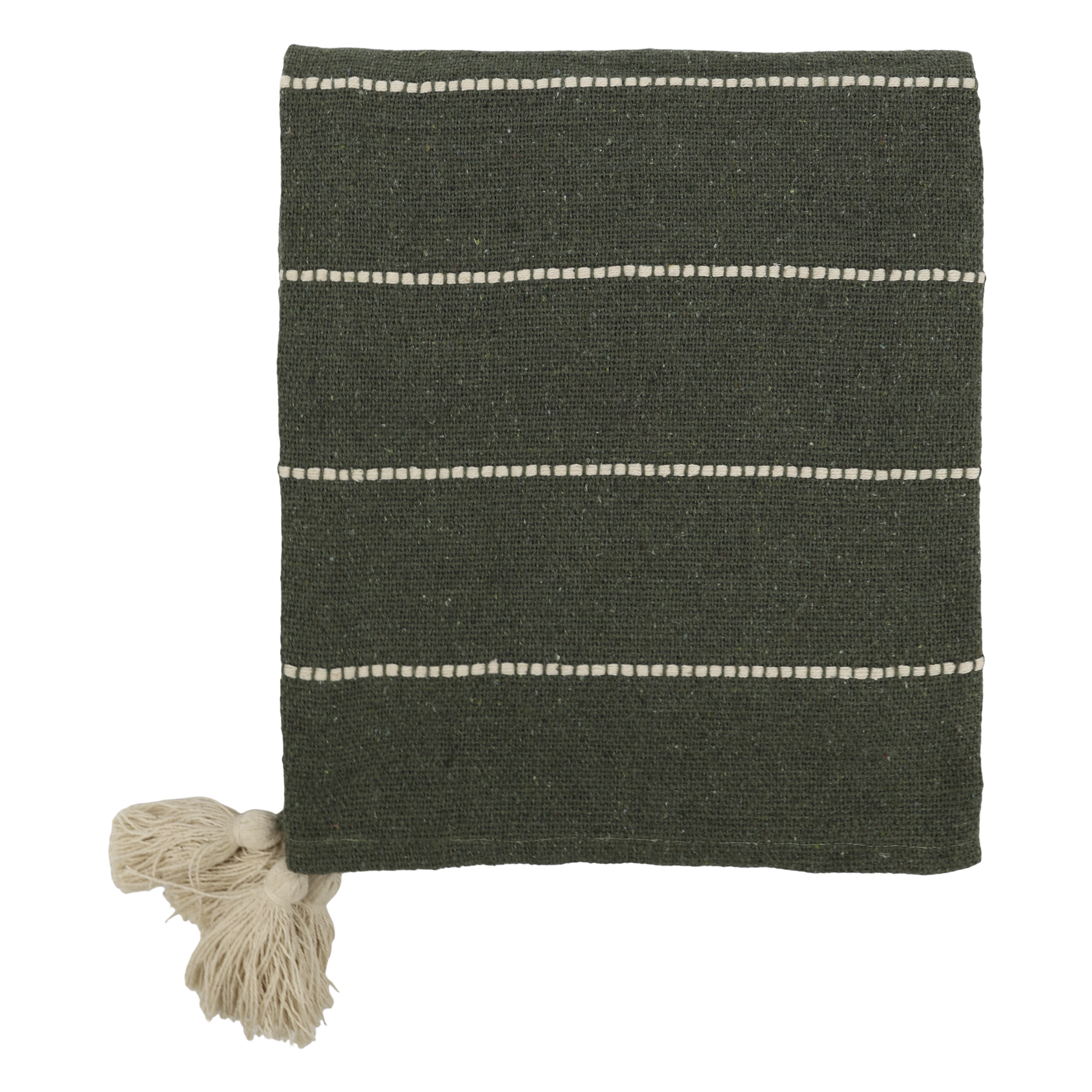 Plaid Decke oliv aus Baumwolle 150x130 cm