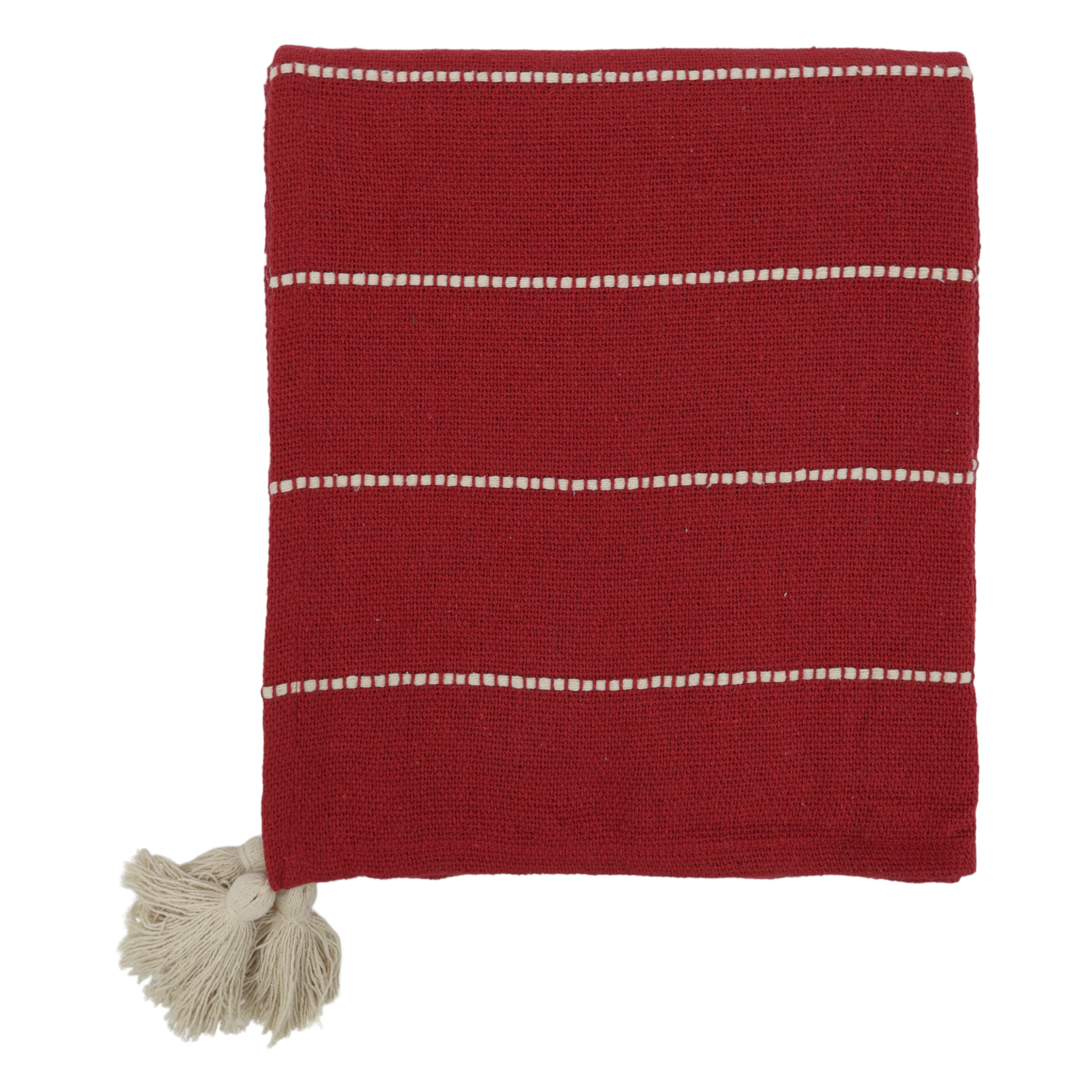 Aix Throw of surplus yarn L150/W130 cm cherry