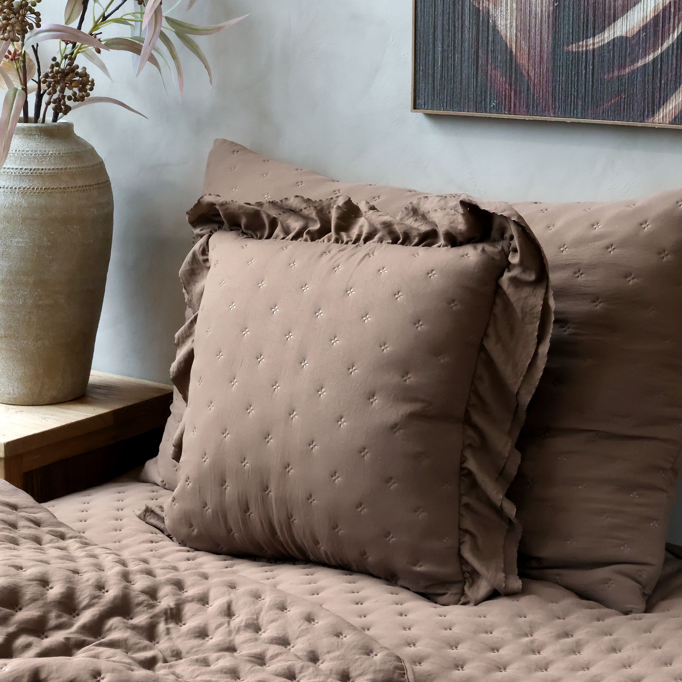 Kissenbezug 50x50 cm Walnuss – Polyester