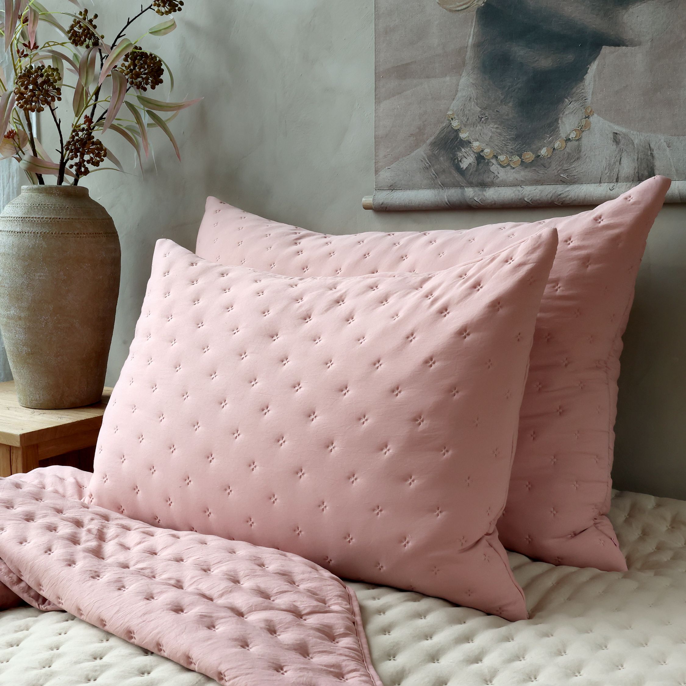 Kissenbezug Aix Soft in Old Rose, 70 cm x 50 cm