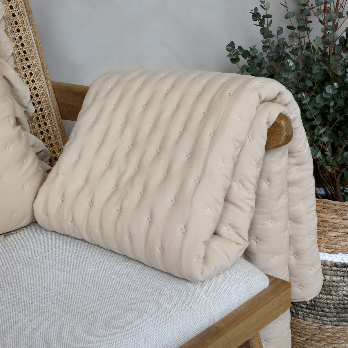 Quilt Aix Soft Leinen Optik 180x130 cm