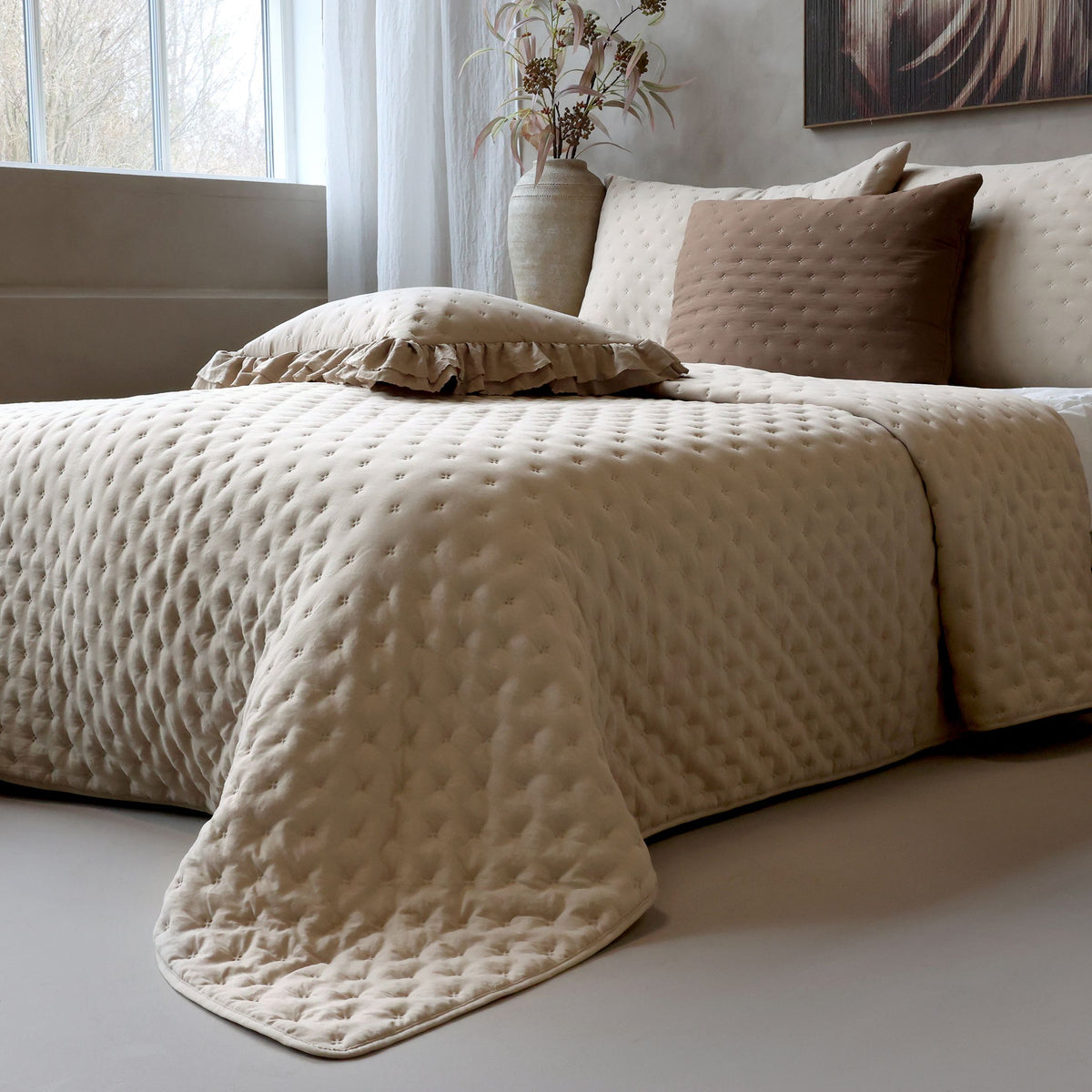Aix Soft Quilt Bettdecke in Leinen, 260x240 cm