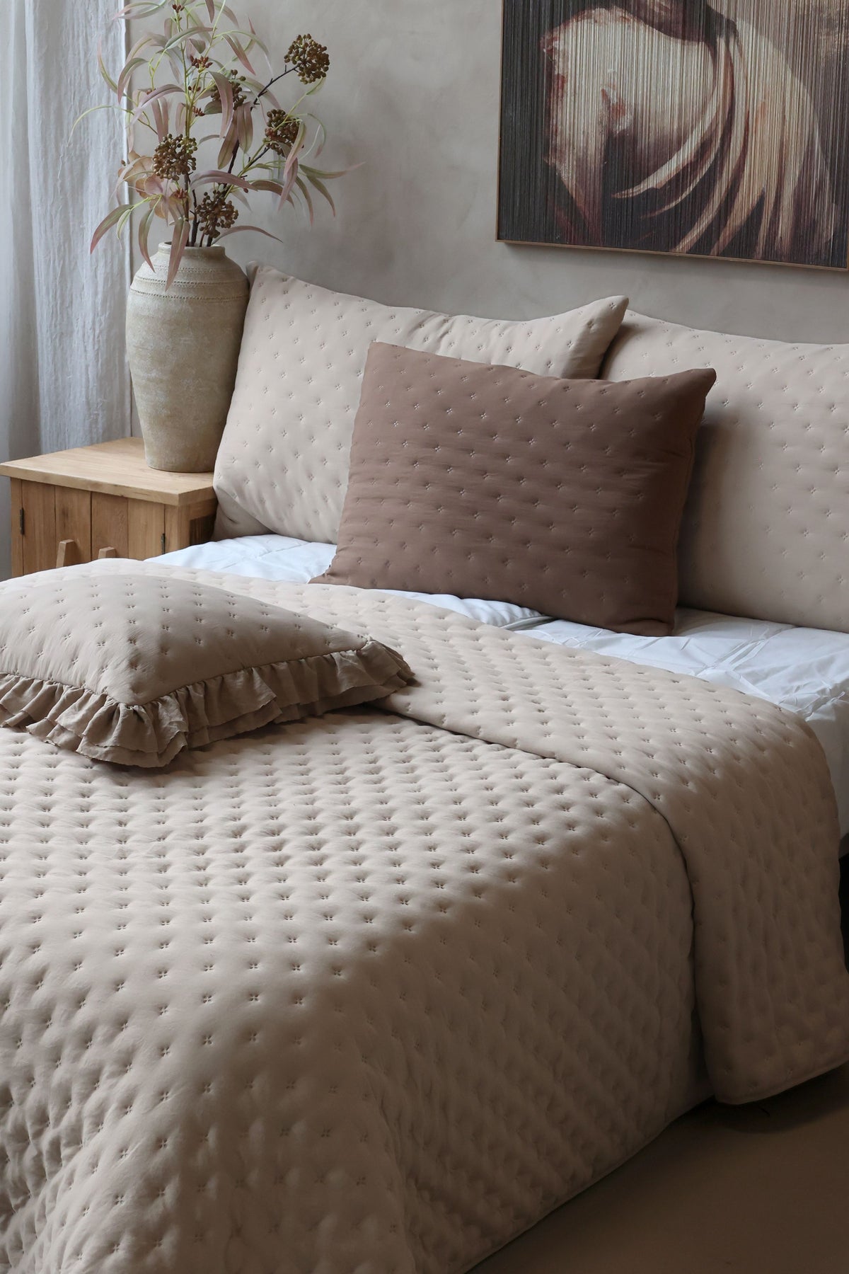 Aix Soft Quilt Bettdecke in Leinen, 260x240 cm