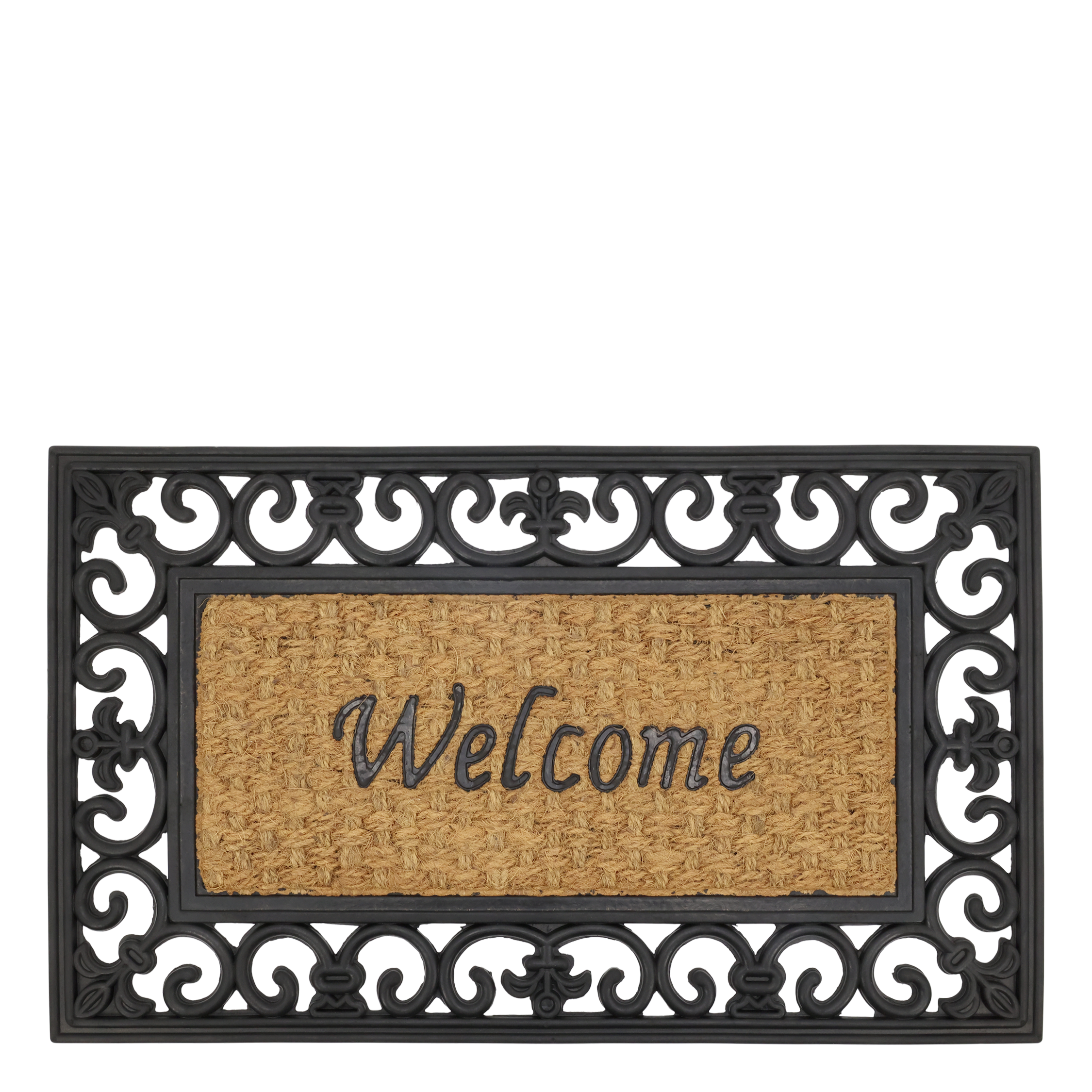 Fußmatte Welcome aus Kokosfaser, natur/schwarz, 75x45 cm