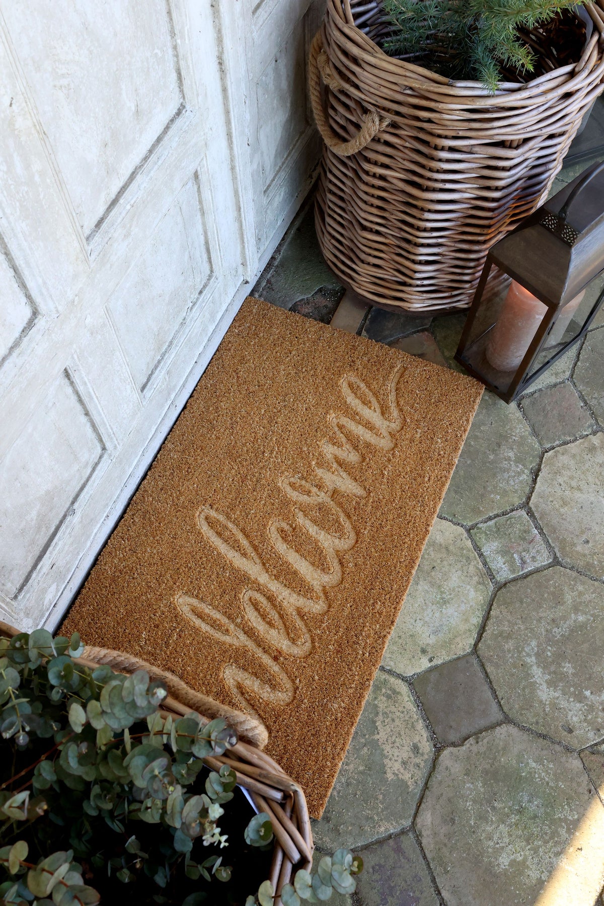 Fußmatte Welcome aus Kokosfaser, natur, 75x45 cm