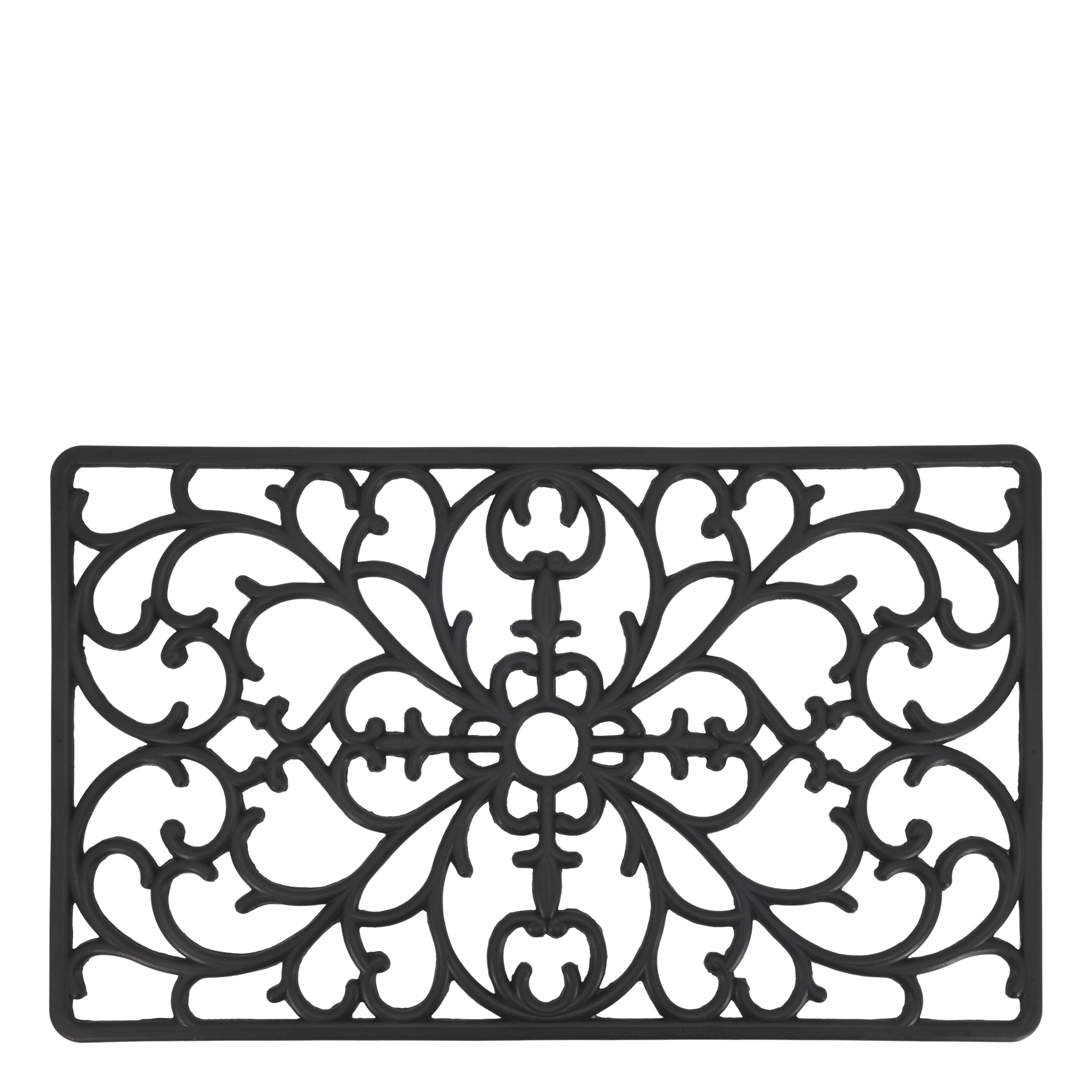 Fußmatte filigran in Schwarz, 75 cm lang, 45 cm breit