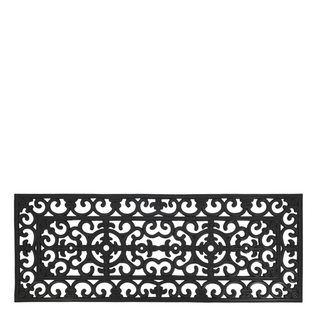 Fußmatte filigran aus Gummi, 120 cm lang, schwarz