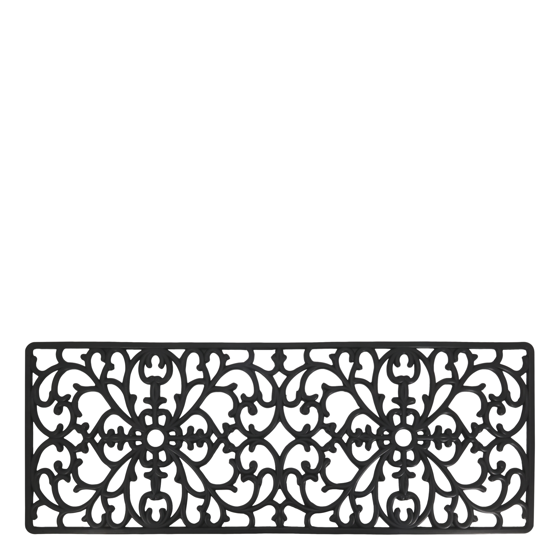 Fußmatte filigran, 120 cm lang, Gummi, schwarz
