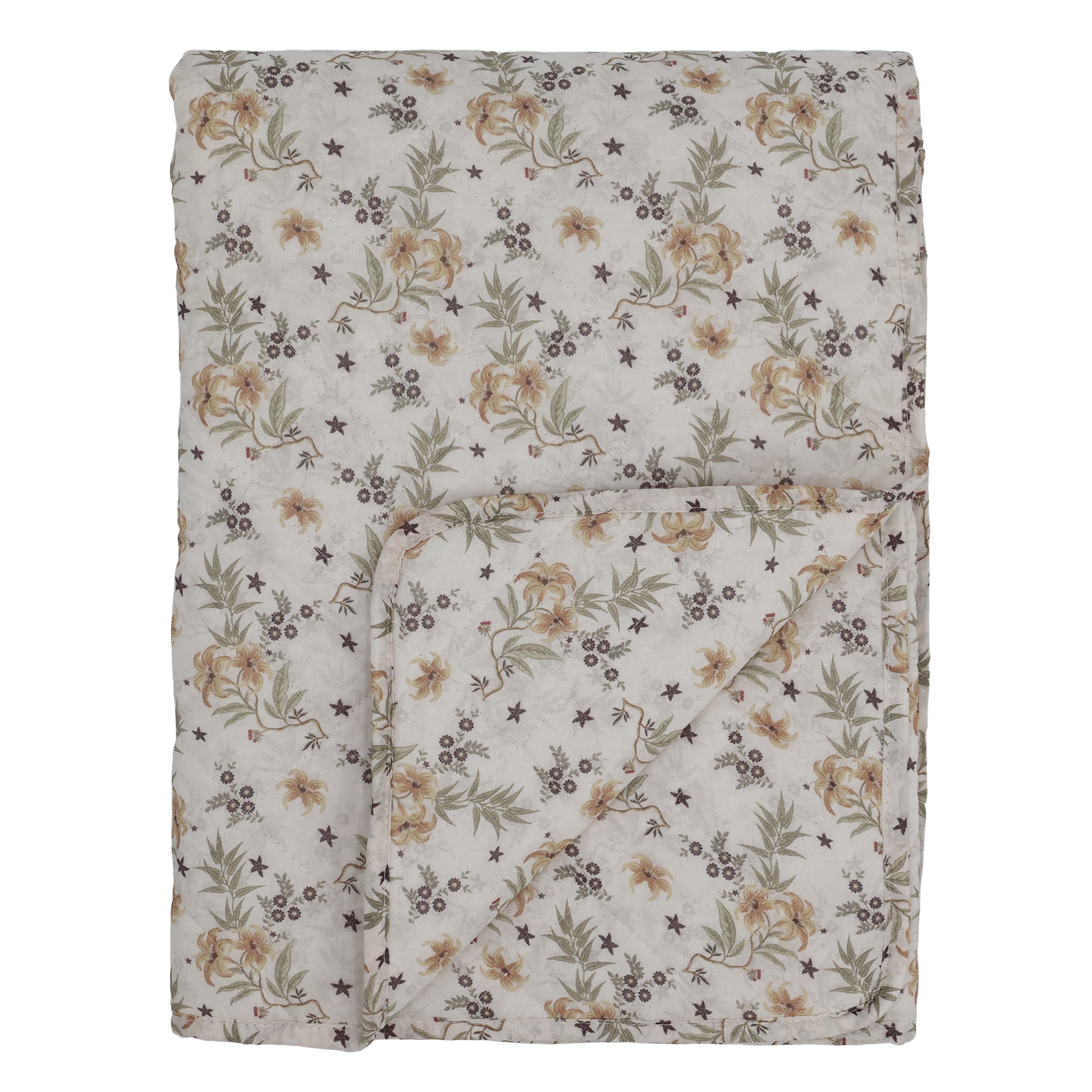 Baumwoll-Quilt Aix mit Blumenmuster, 180x130 cm