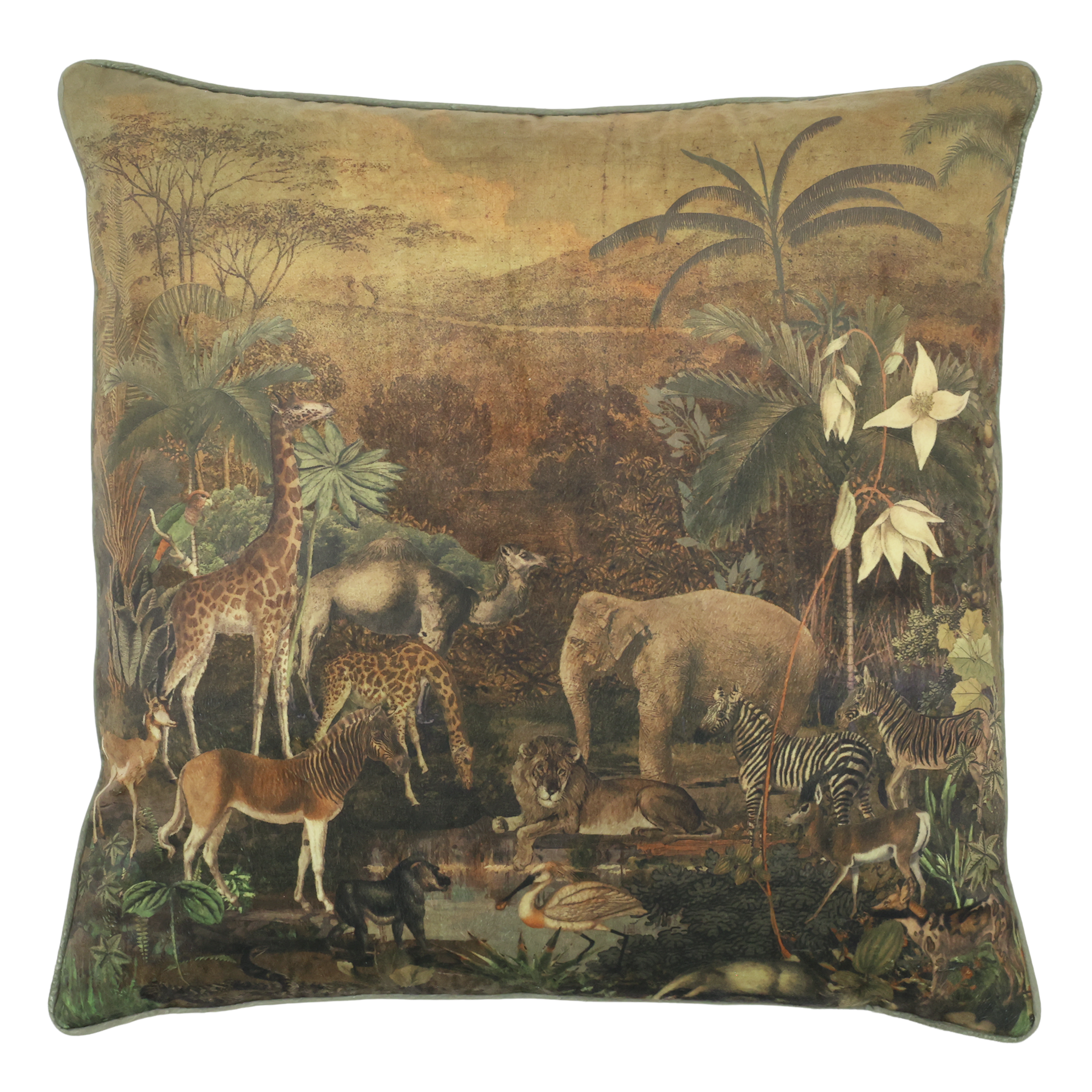 Kissenbezug 50x50 cm mit Tierdruck, mehrfarbig