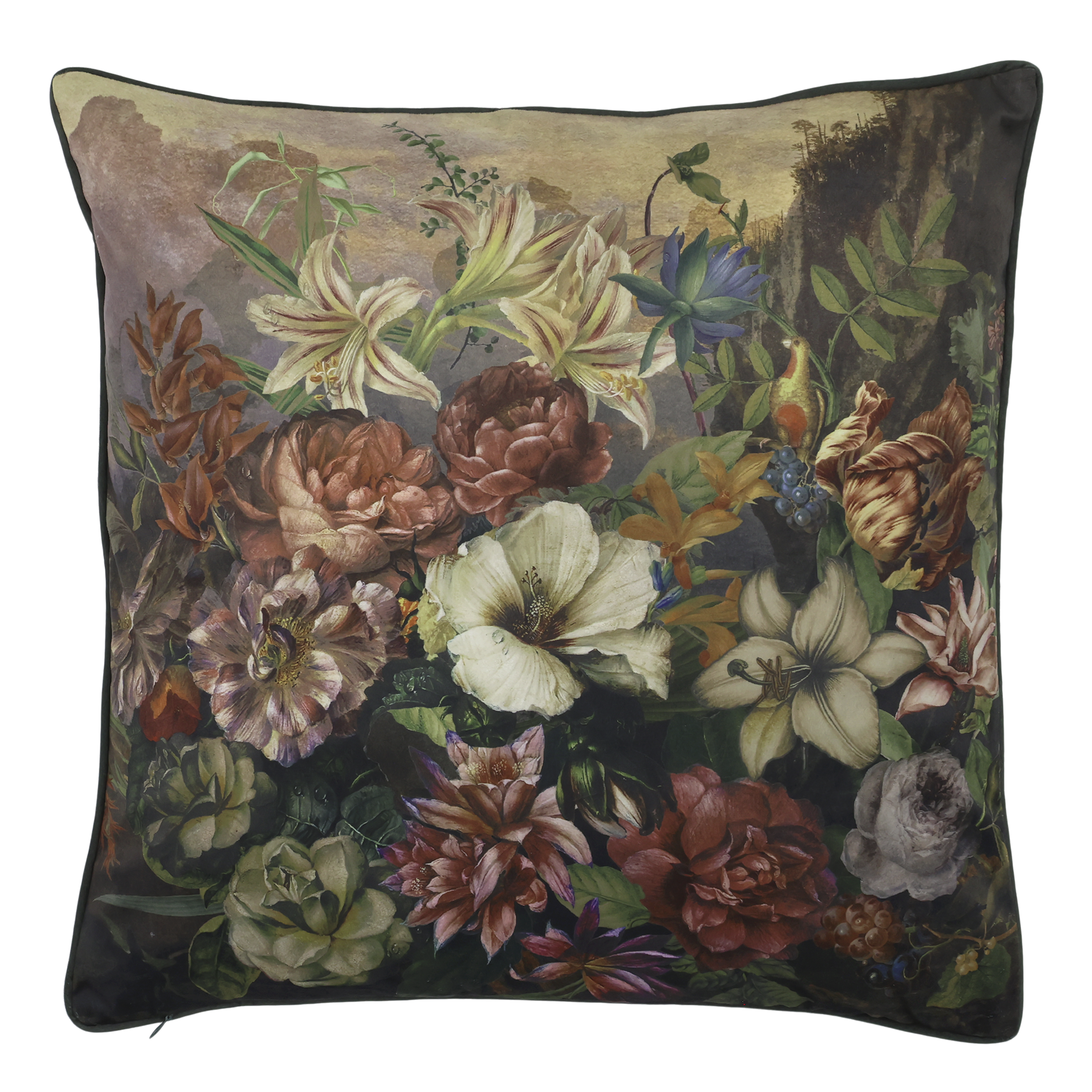 Kissenbezug 50x50 cm mit Blumendruck, mehrfarbig