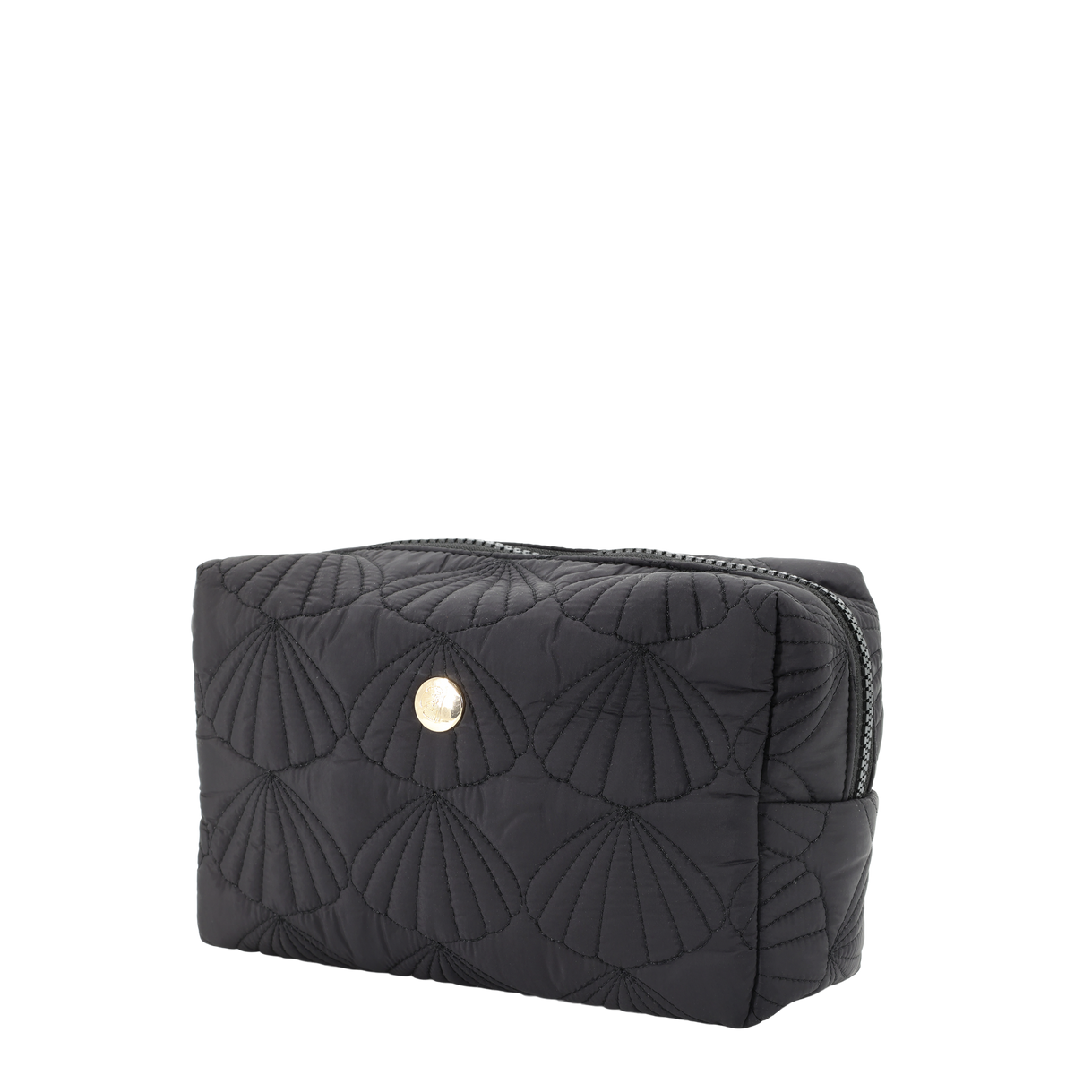 Kulturtasche mit Muschelmuster, schwarz, 20 cm